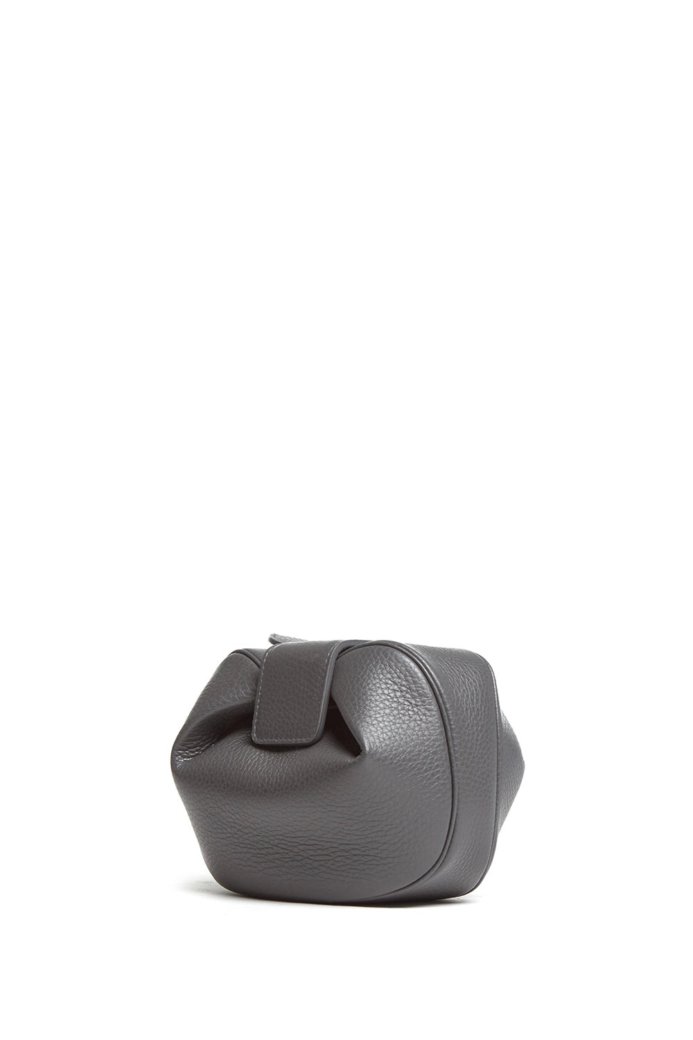Soft Demi Clutch in Charcoal Textured Leather - 1