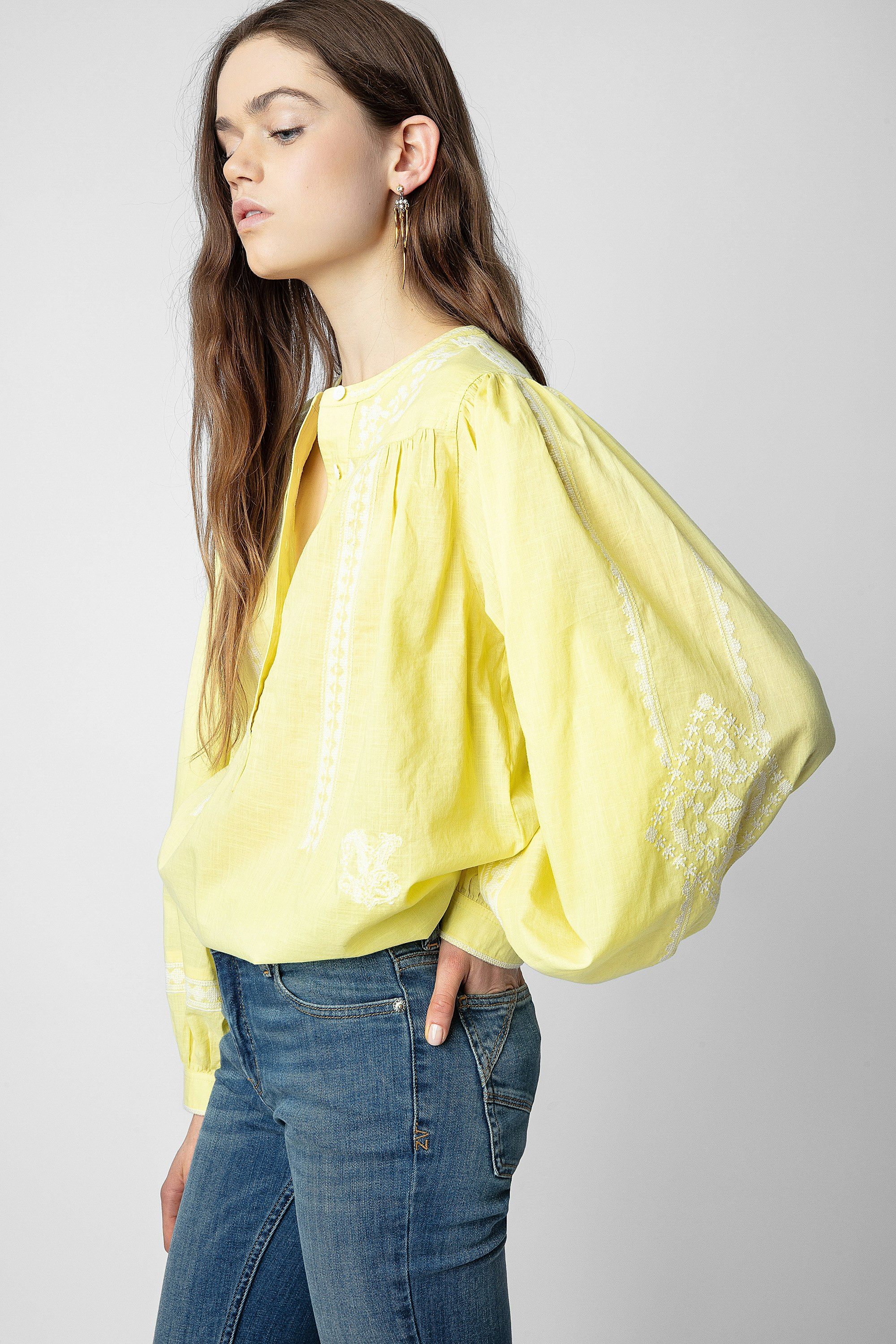 Tigy Oversized Cotton Blouse - 4