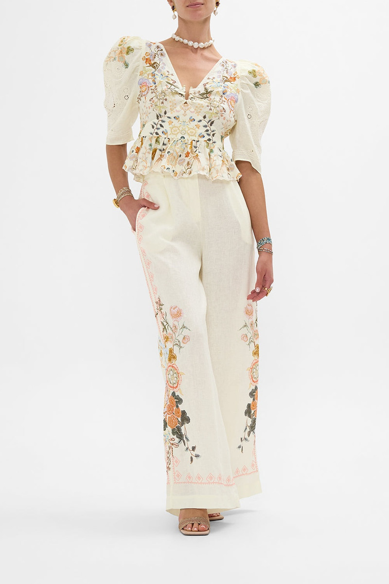CAMILLA EMBROIDERED WIDE LEG WAISTED PANT outlook