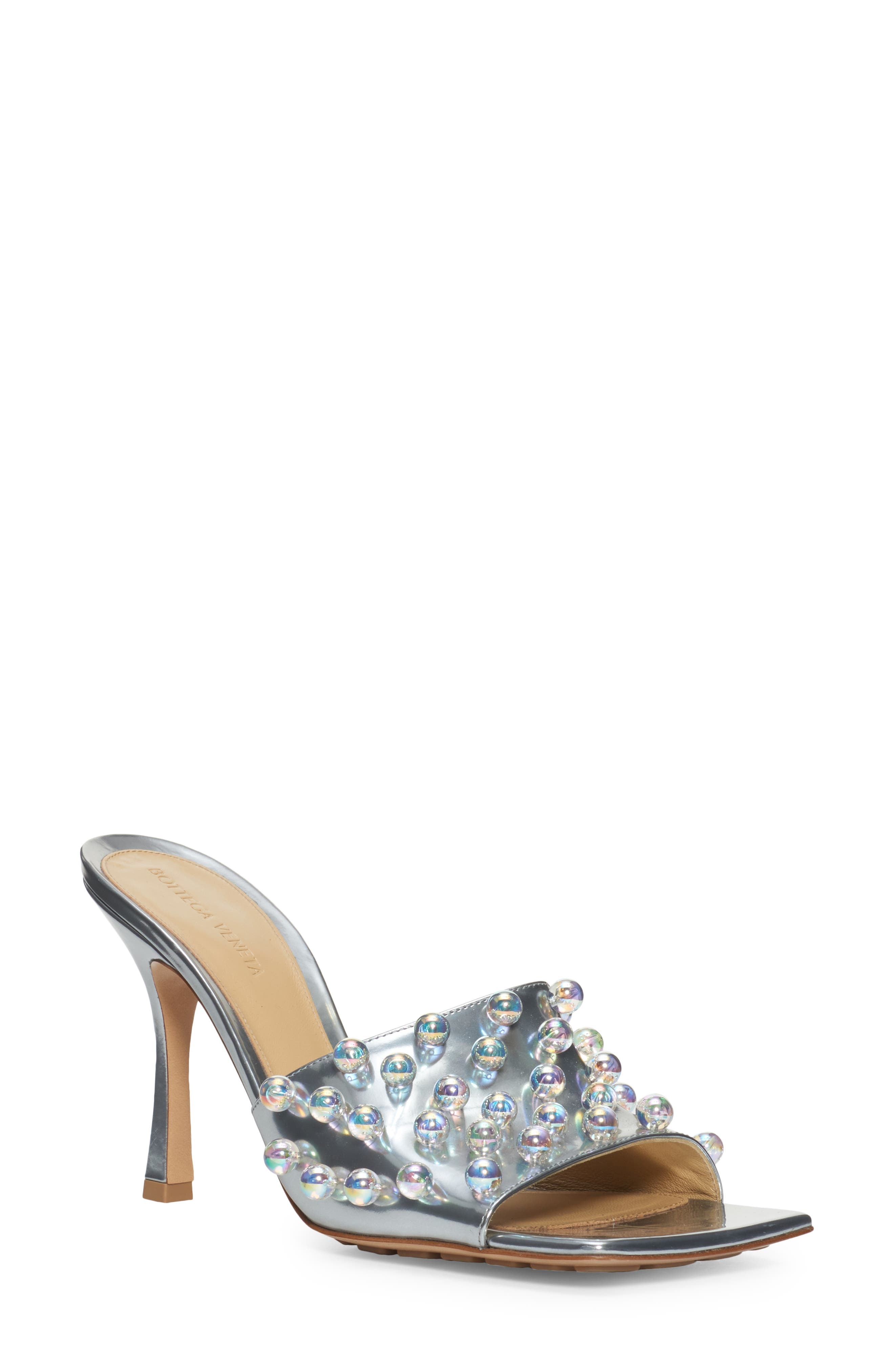 Bottega Veneta Orb Metallic Sandal in 1435 Silver Provv at Nordstrom, Size 6Us - 1