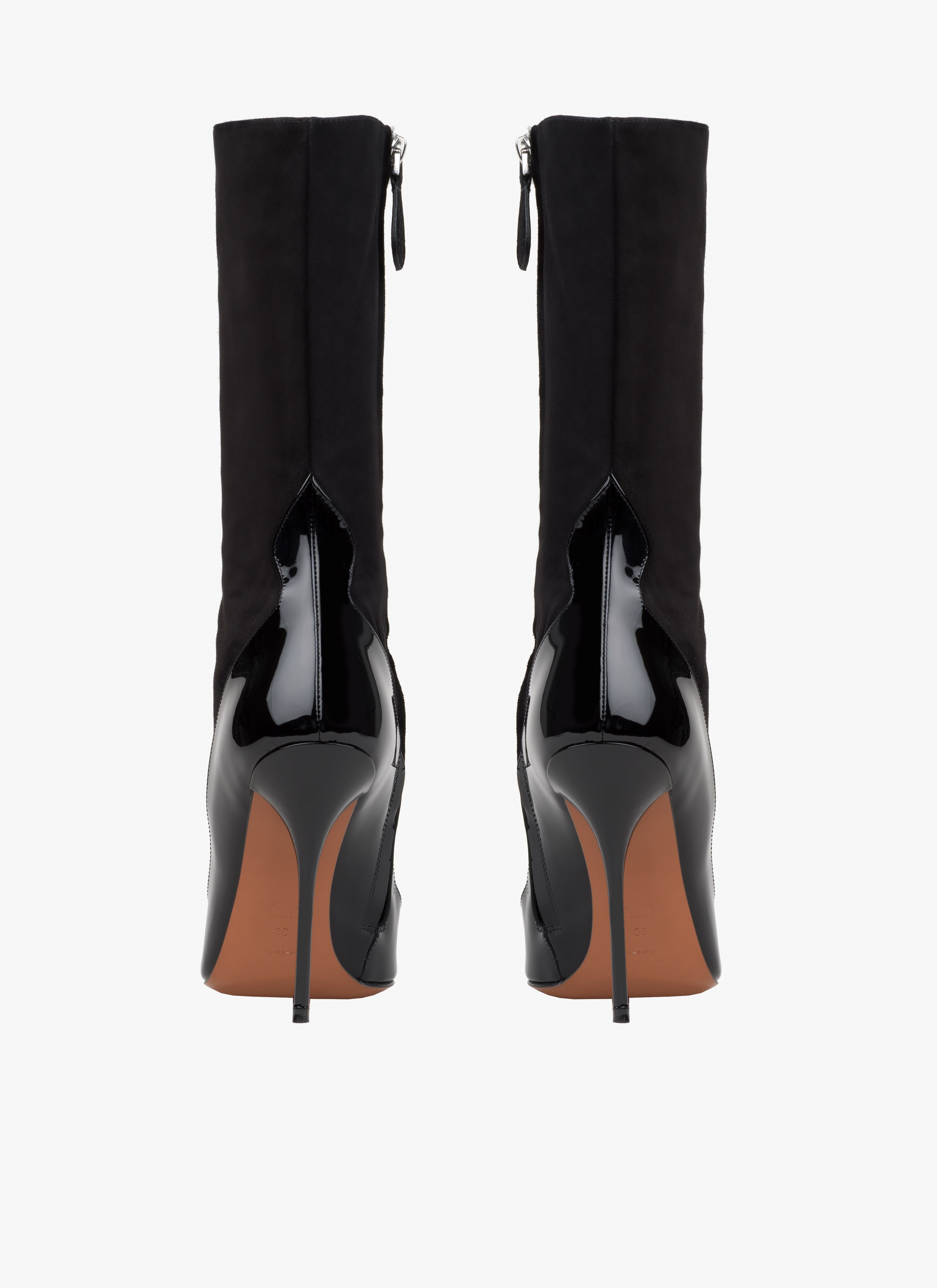 ANKLE BOOTS IN SUEDE GOATSKIN AND PATENT CALFSKIN - 3