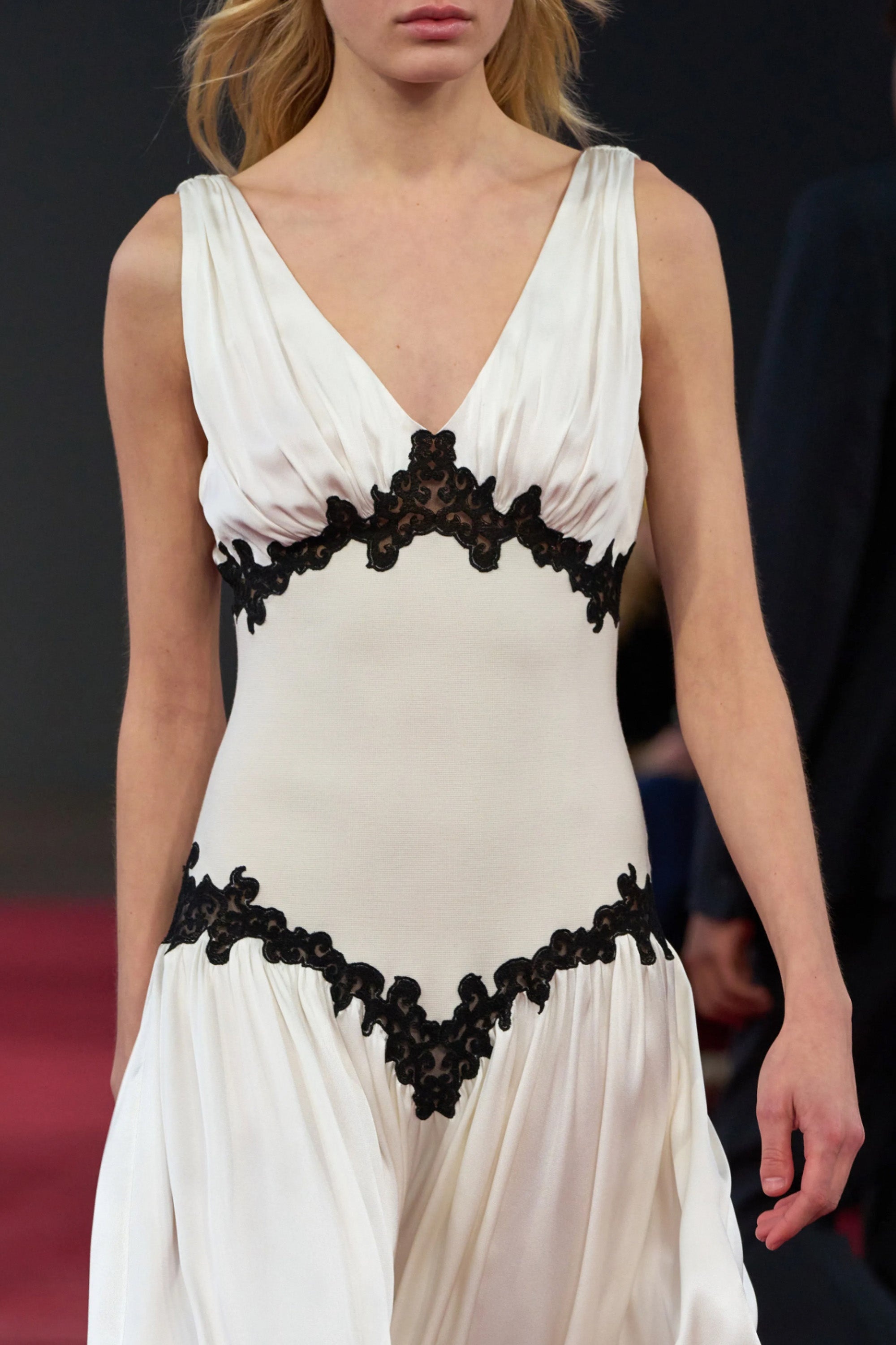 Highland Lace Dress in Ivory Silk Satin - 4