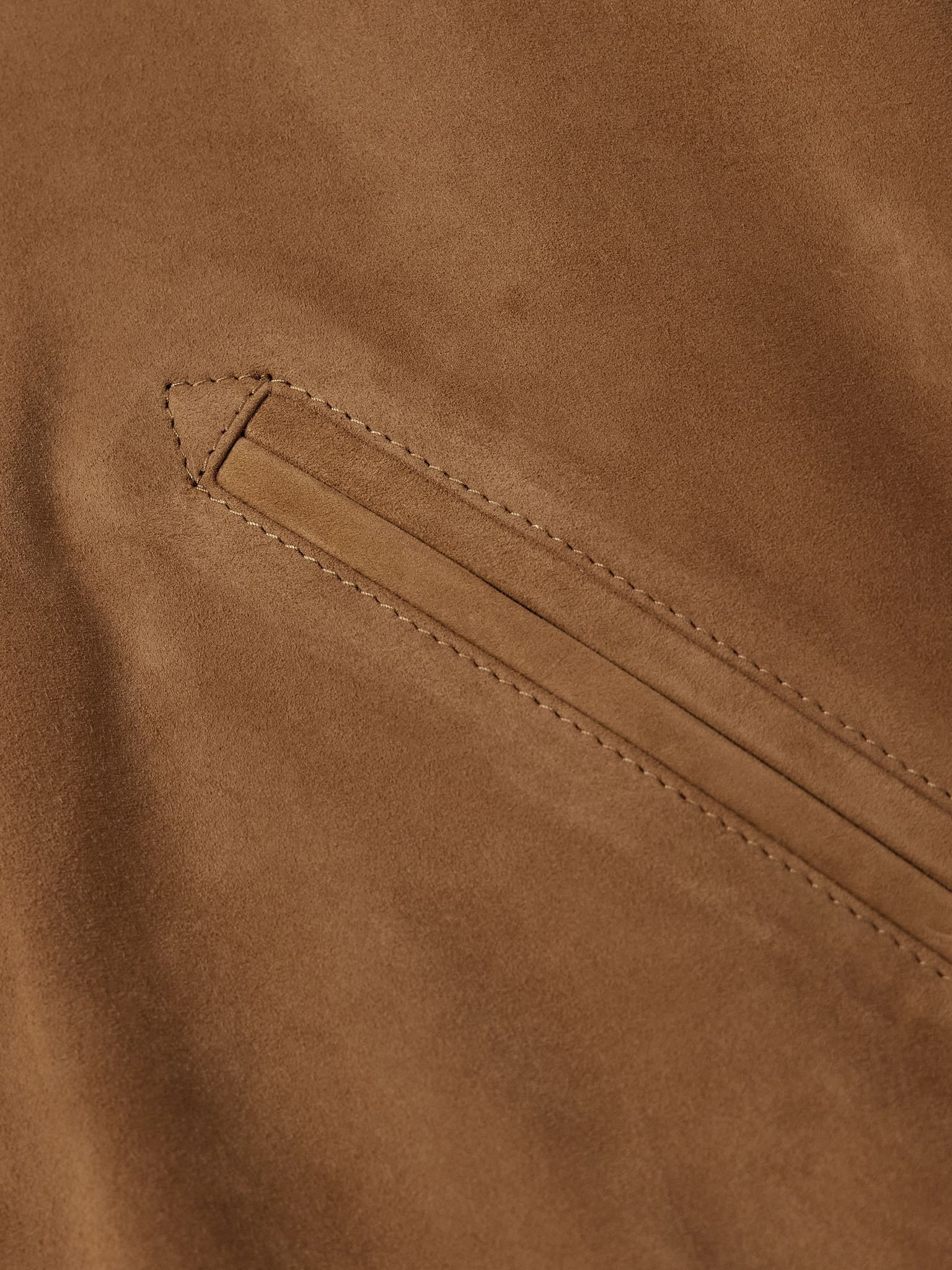Suede Bomber Jacket Brown - 5