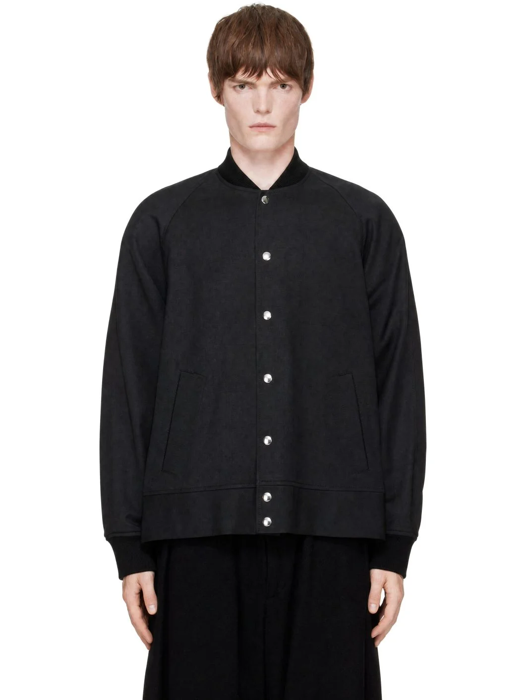 Black Glen Check Bomber Jacket - 1