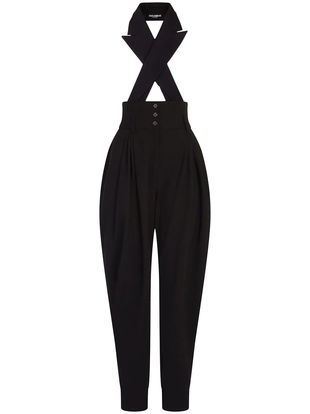 crossover lapels jumpsuit - 1