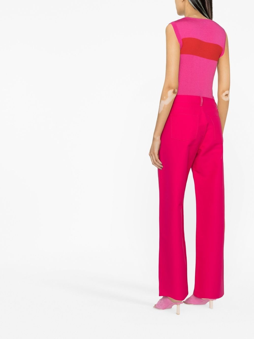 wide-leg cotton trousers - 4