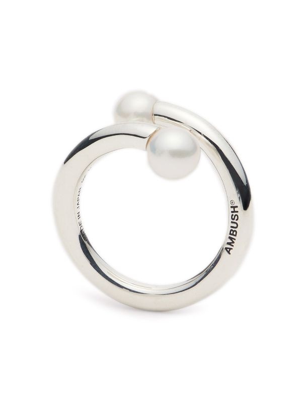 Small Pearl Barbell Ring - 1