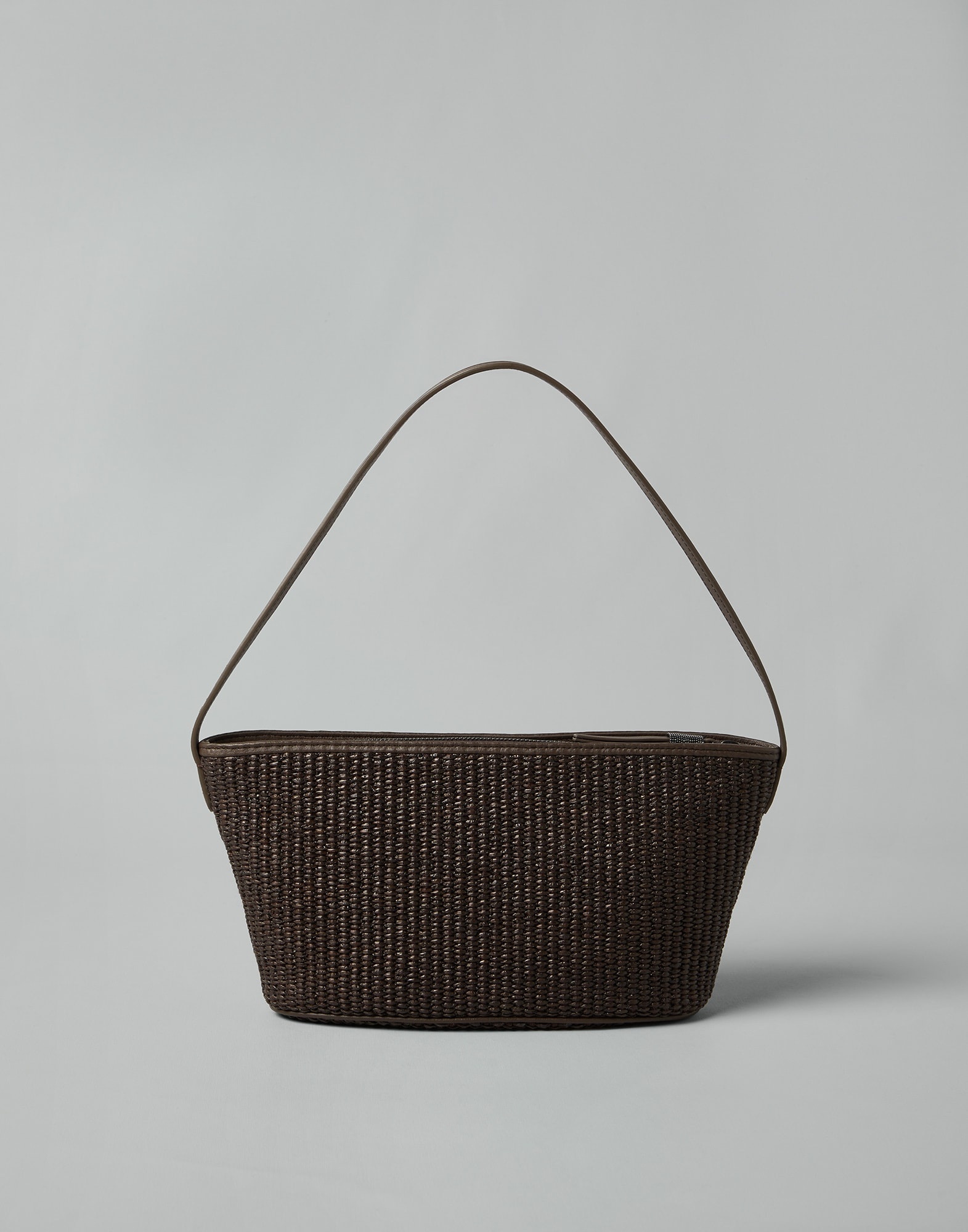 Techno cotton raffia bag with shiny zipper pull - 2