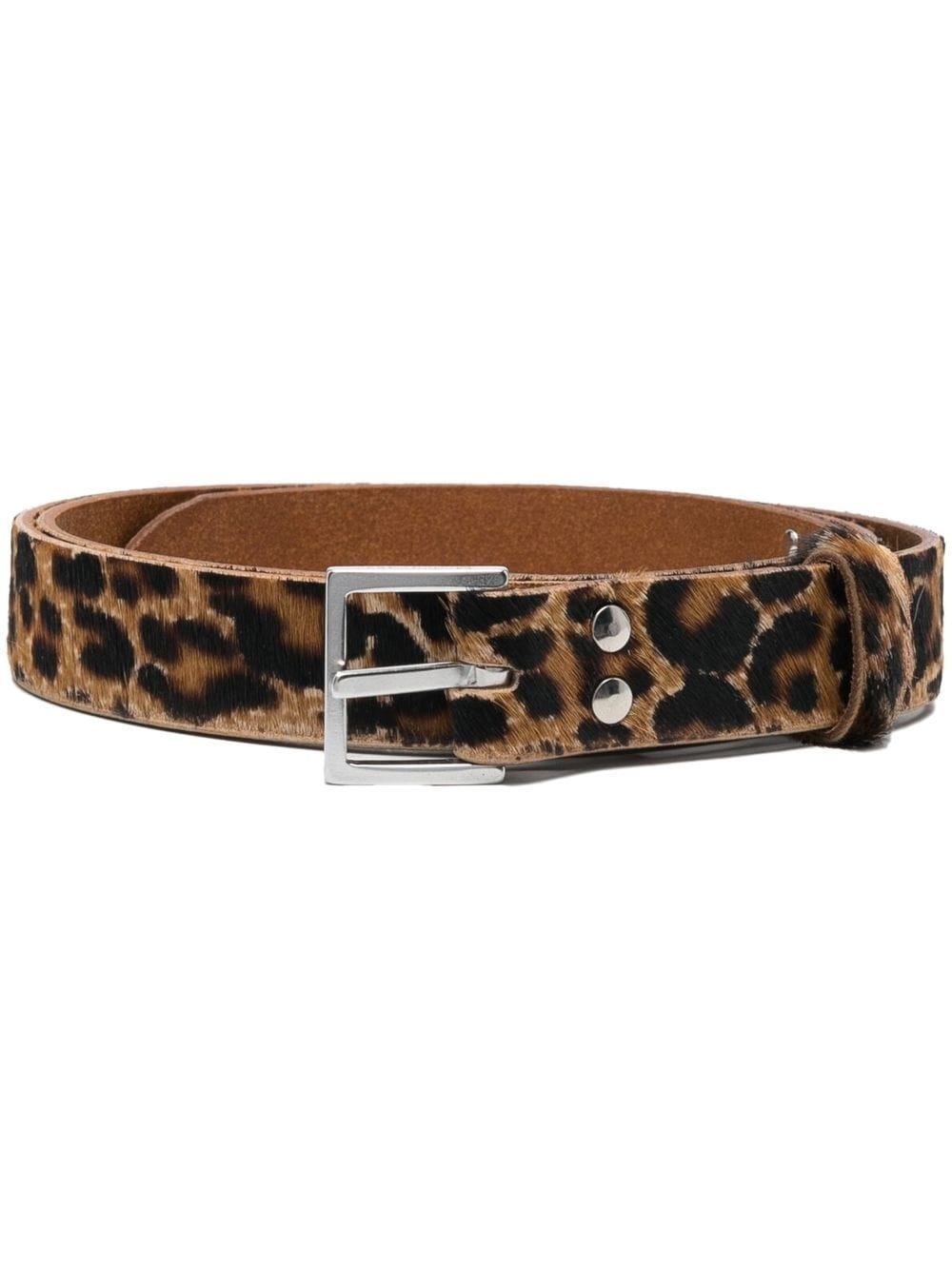 cheetah-print calf-hair belt - 1