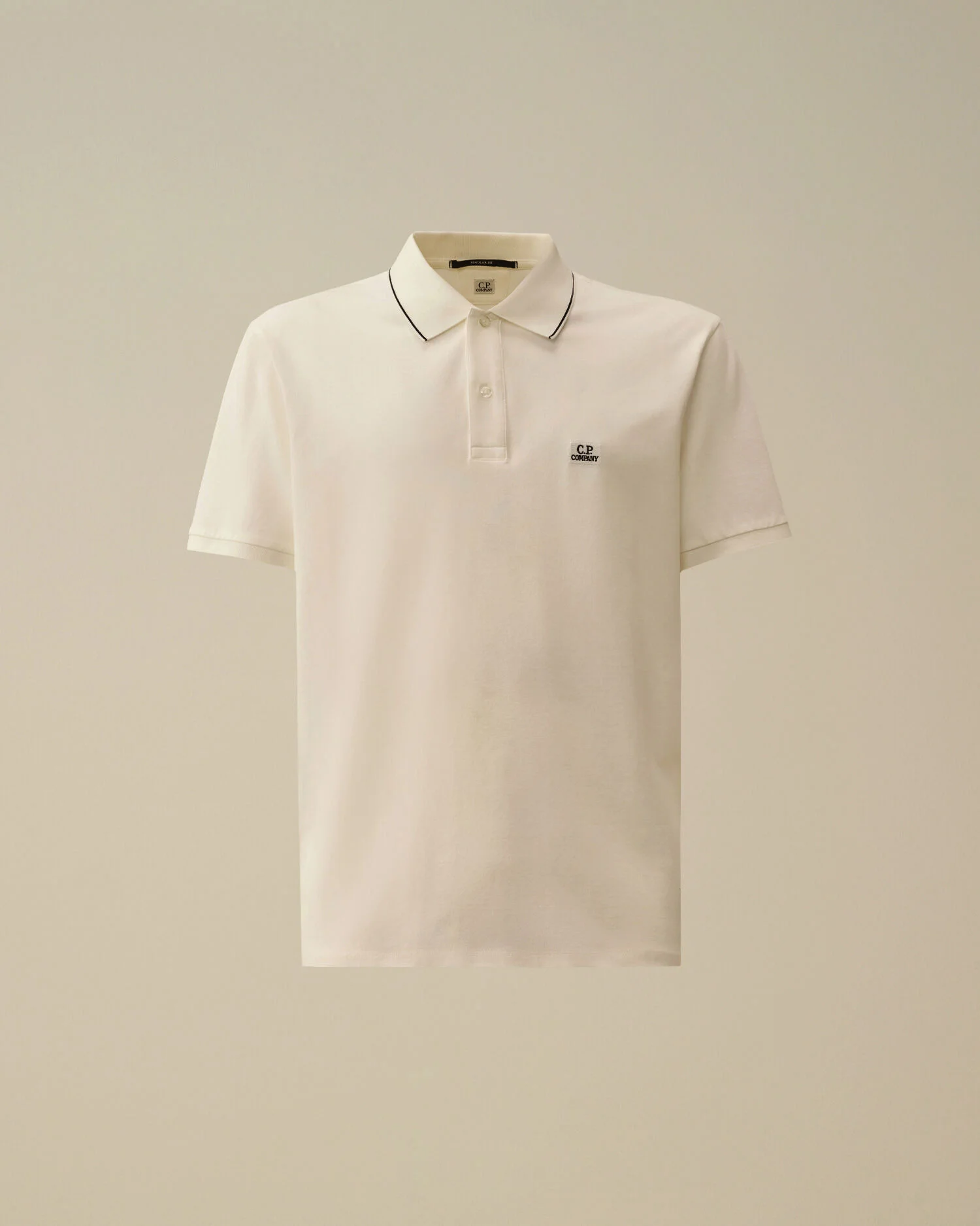 Stretch Piquet Short Sleeve Striped Collar Polo - 1