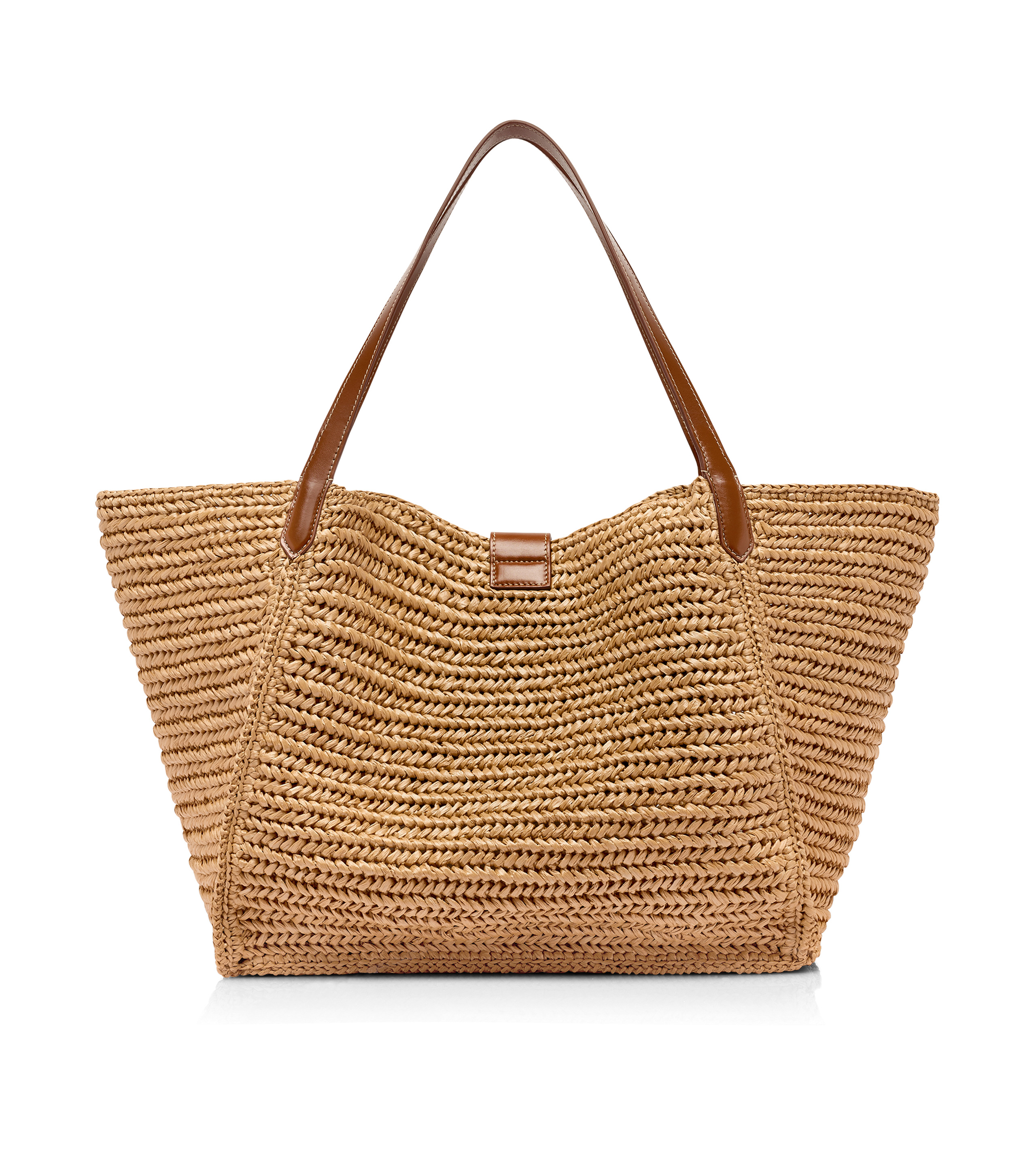 TOM FORD RAFFIA AND LEATHER TARA LARGE TOTE | REVERSIBLE
