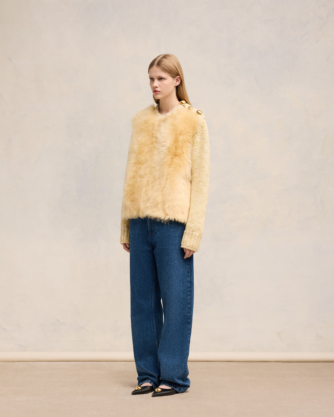 SHEARLING CREW NECK SWEATER - 6