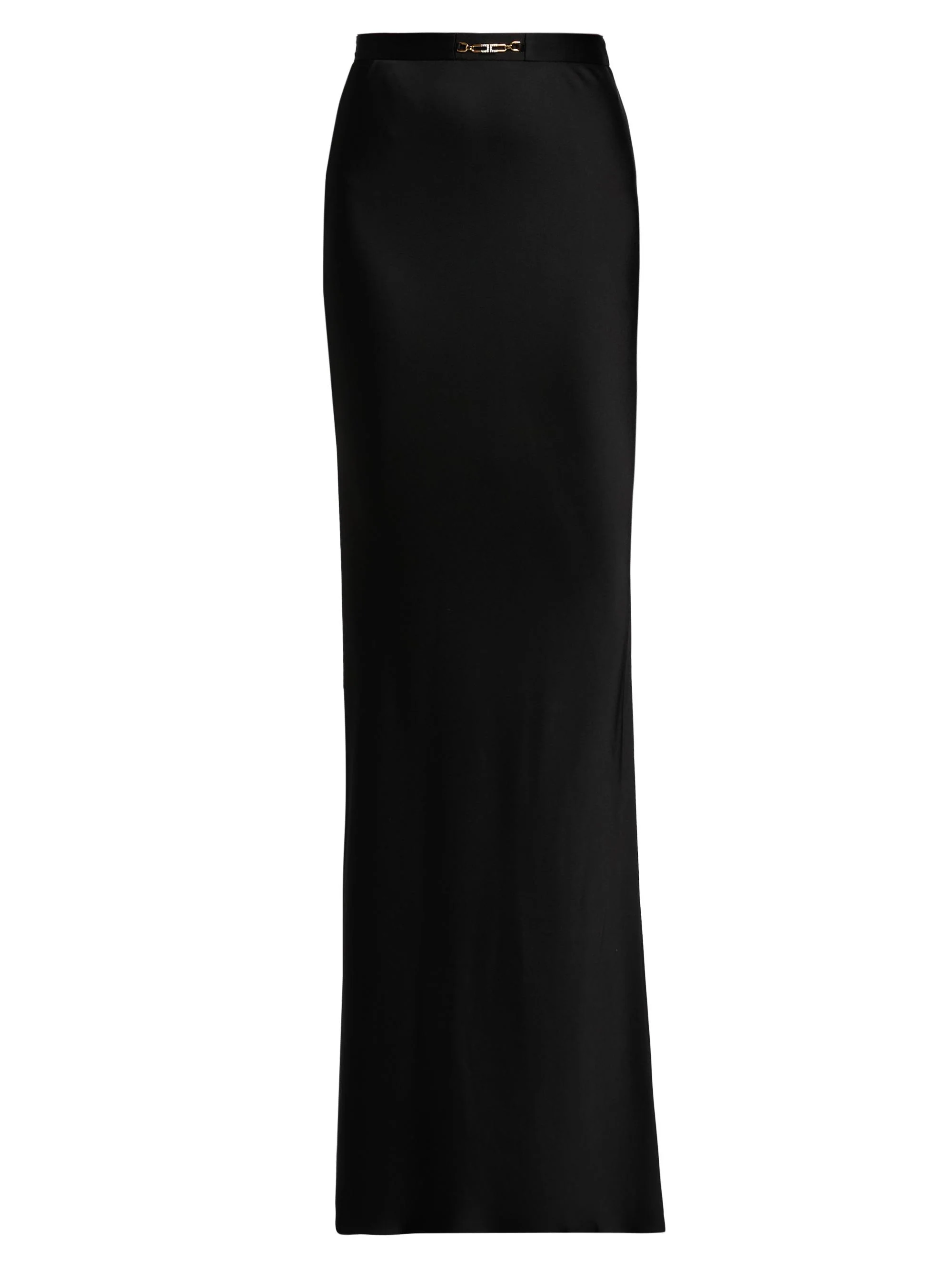 Women's Jewel-Detailed Satin Crêpe Maxi Skirt - Nero - 1