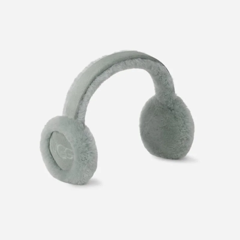 ® Women's Sheepskin Embroidery Earmuff in Grey Mist - 1