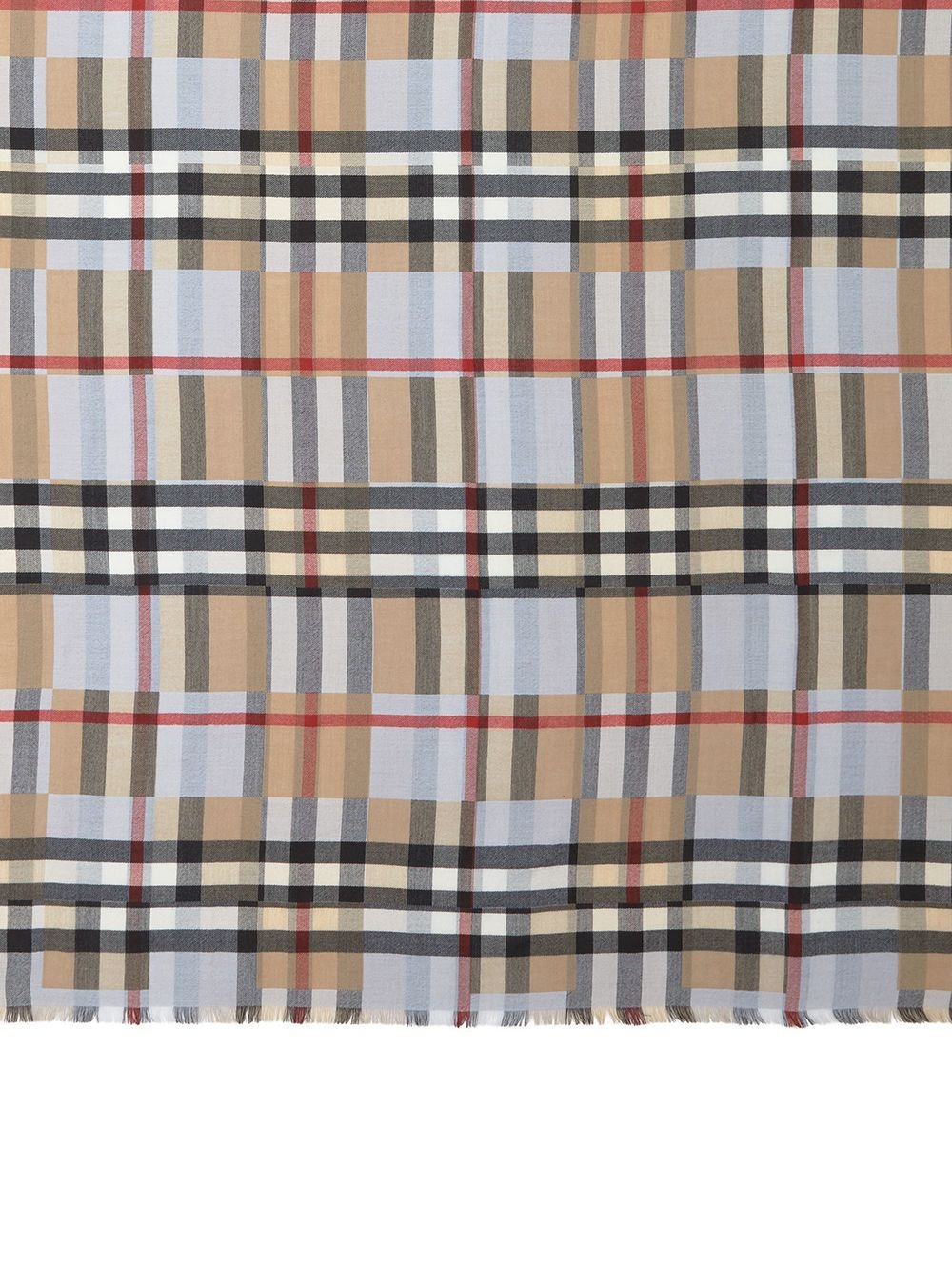 checker-print cashmere scarf - 3