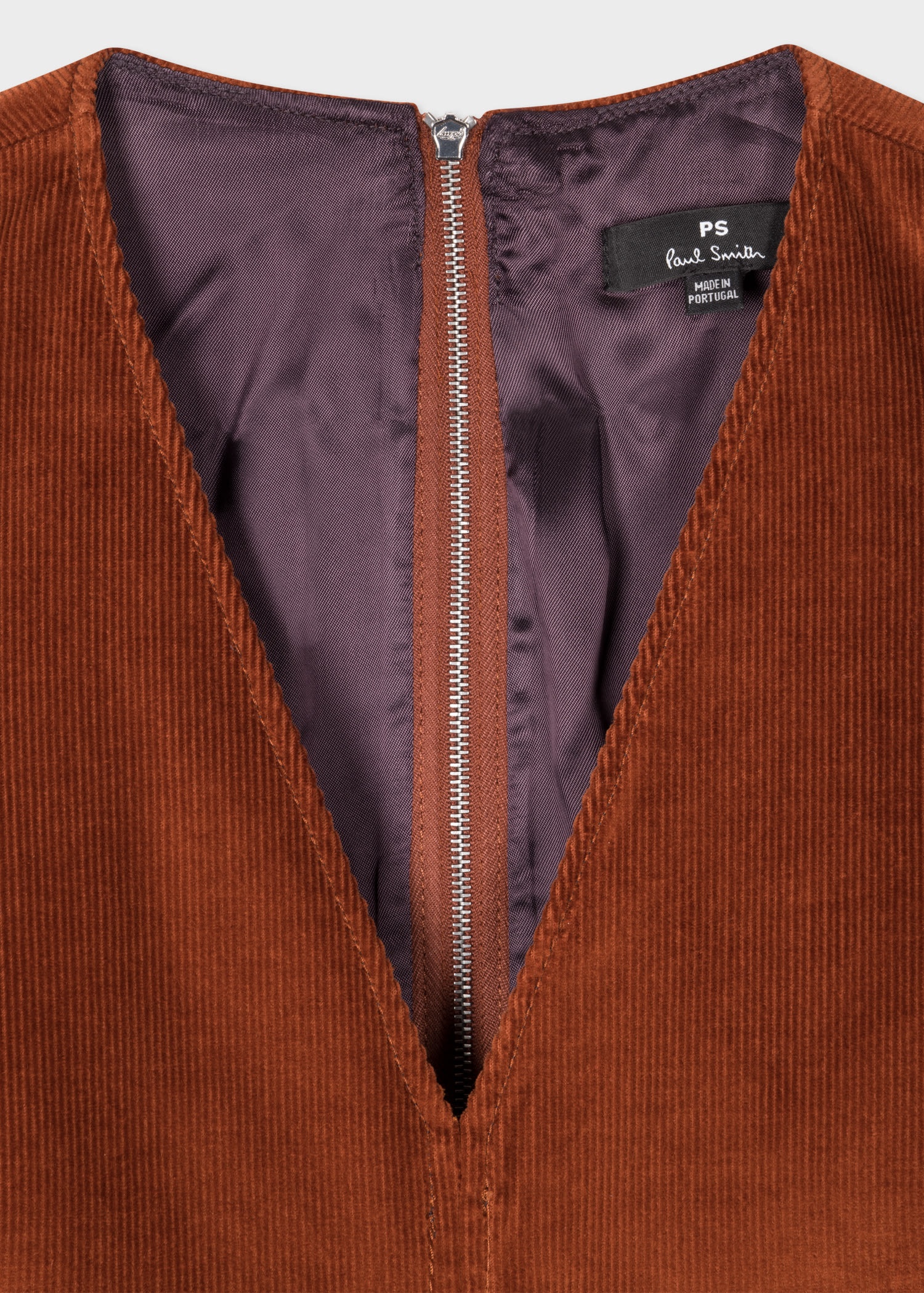 Corduroy V-Neck Dress - 2