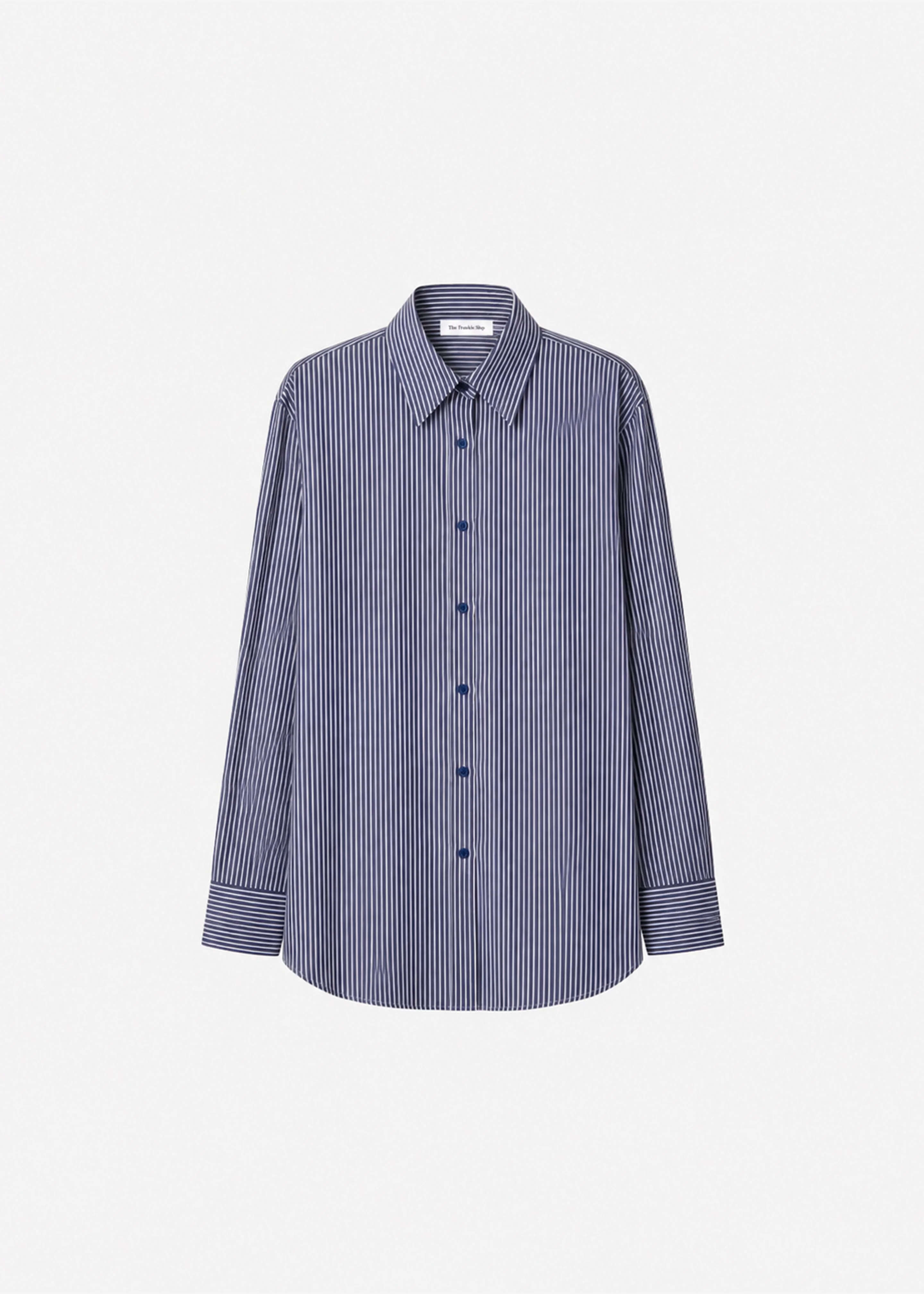 Peri Silk Shirt - Navy/White Stripe - 1
