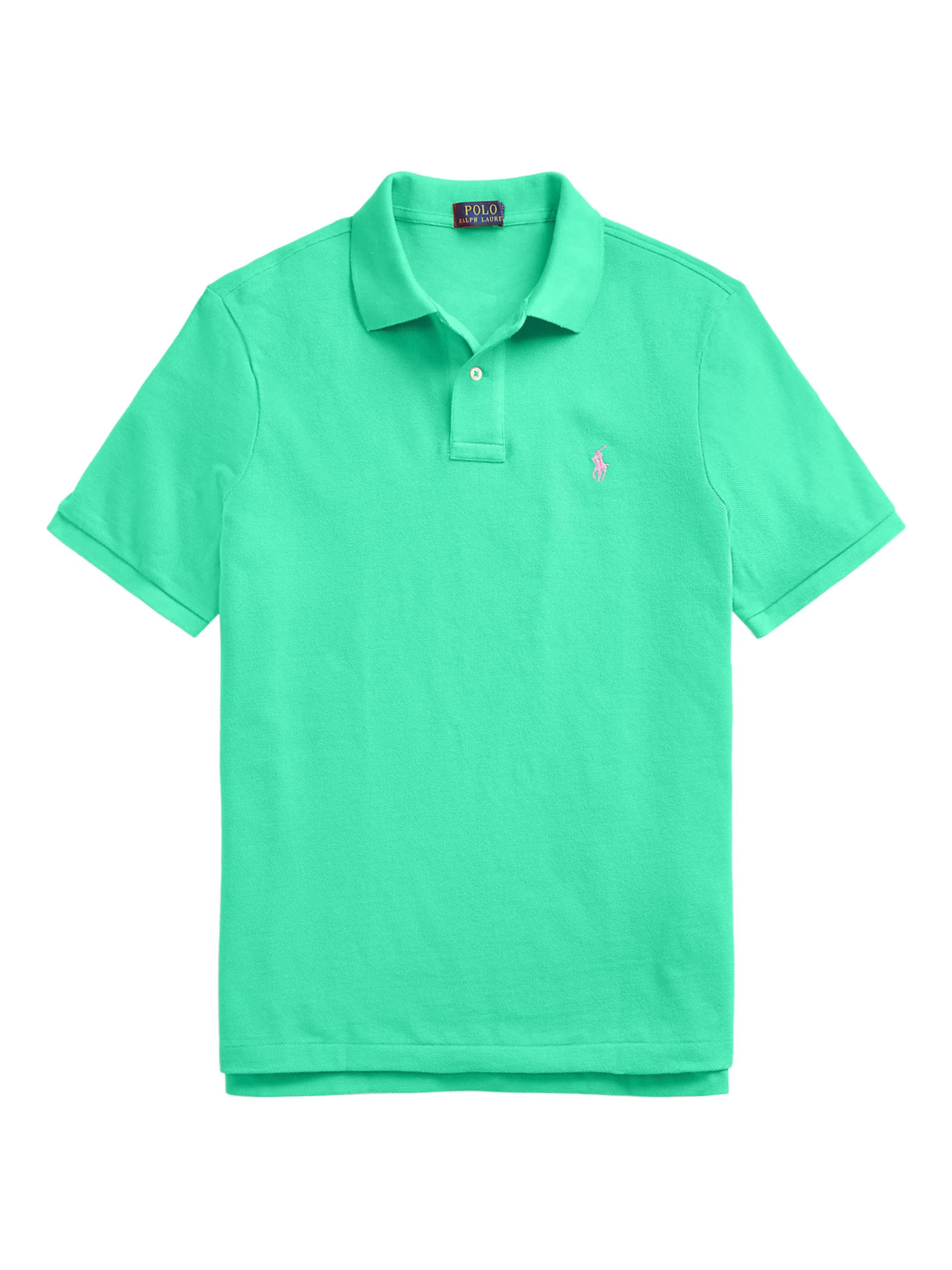 Men's Cotton Mesh Slim-Fit Polo Shirt - Green - 1