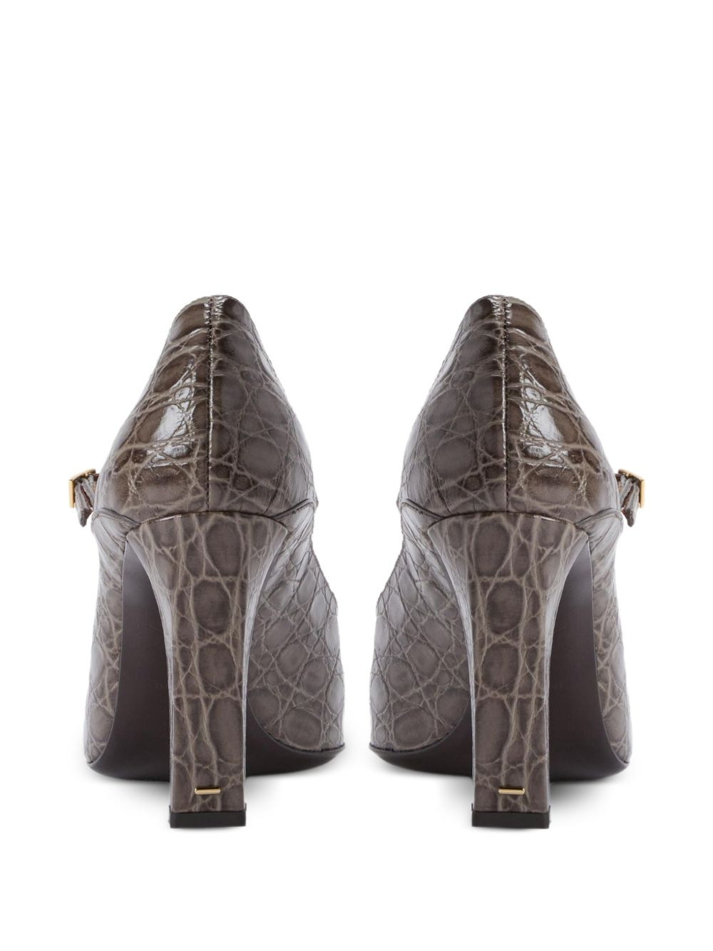 90mm Brita crocodile-effect buckle pumps - 2