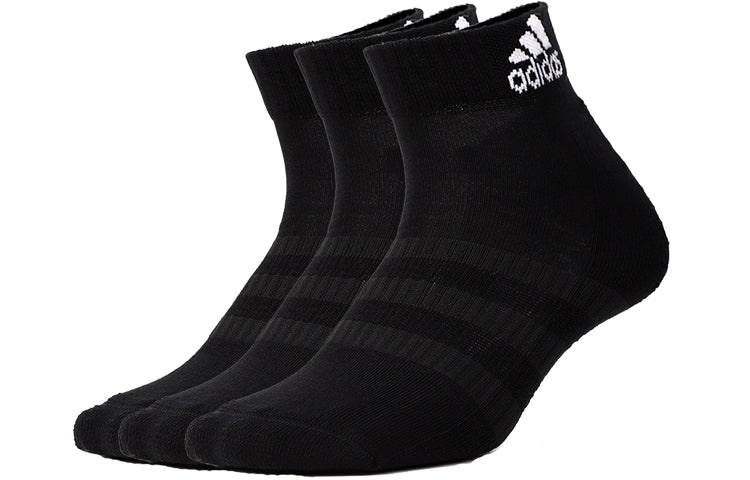 adidas Unisex Cush Ank 3pp Letter Logo Printing Sports Sock Black DZ9379 - 3