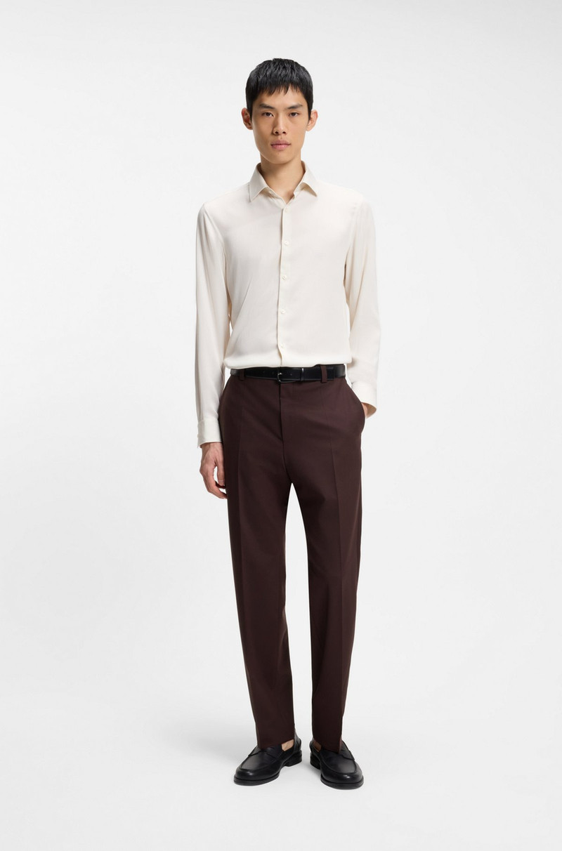 HUGO MODERN-FIT TROUSERS IN WOOL-BLEND POPLIN outlook