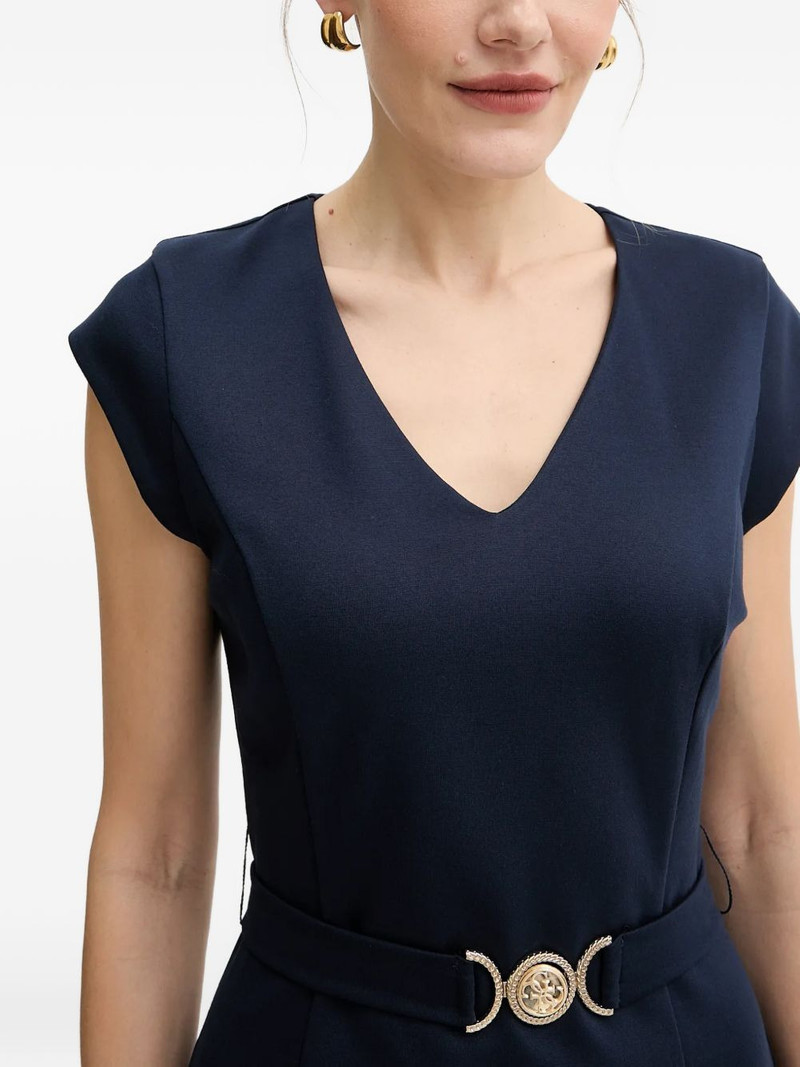 V-neck belted mini dress 4