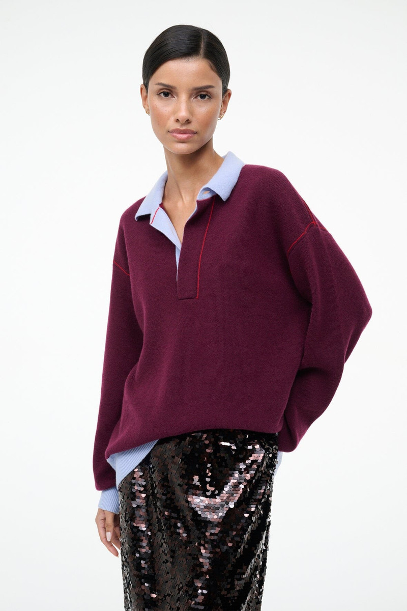 STAUD MICHAEL CASHMERE SWEATER CRIMSON 1