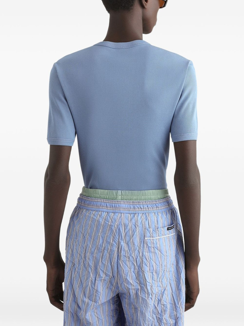 cotton serafino T-shirt with print 5