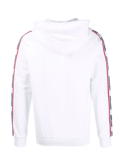 Moschino logo-tape zip-up hoodie outlook