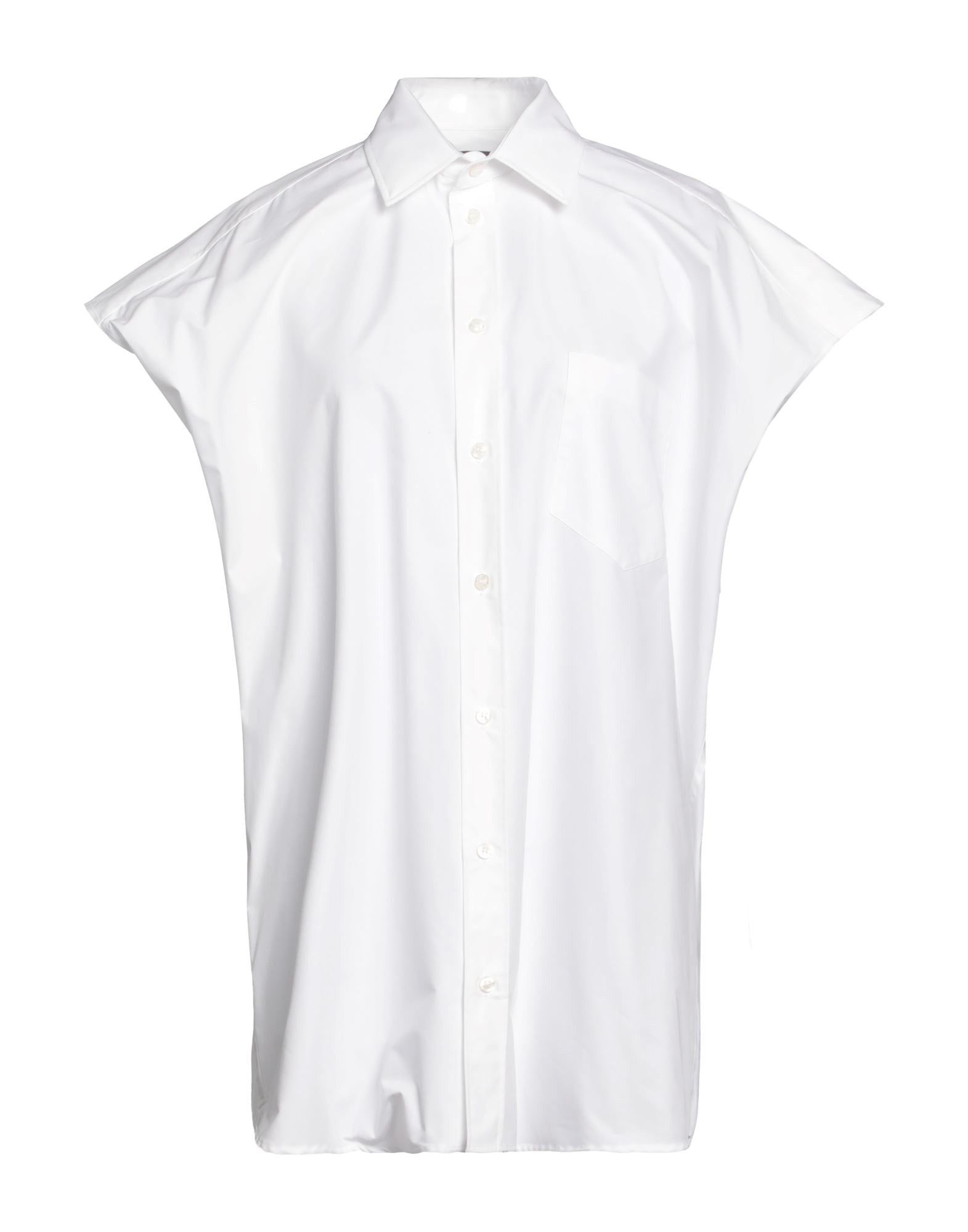 White Women's Solid Color Shirts & Blouses - 1