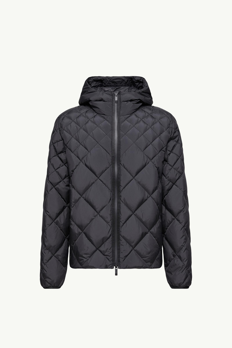 Merak Geometric-Quilted Hooded Short Down Jacket 1