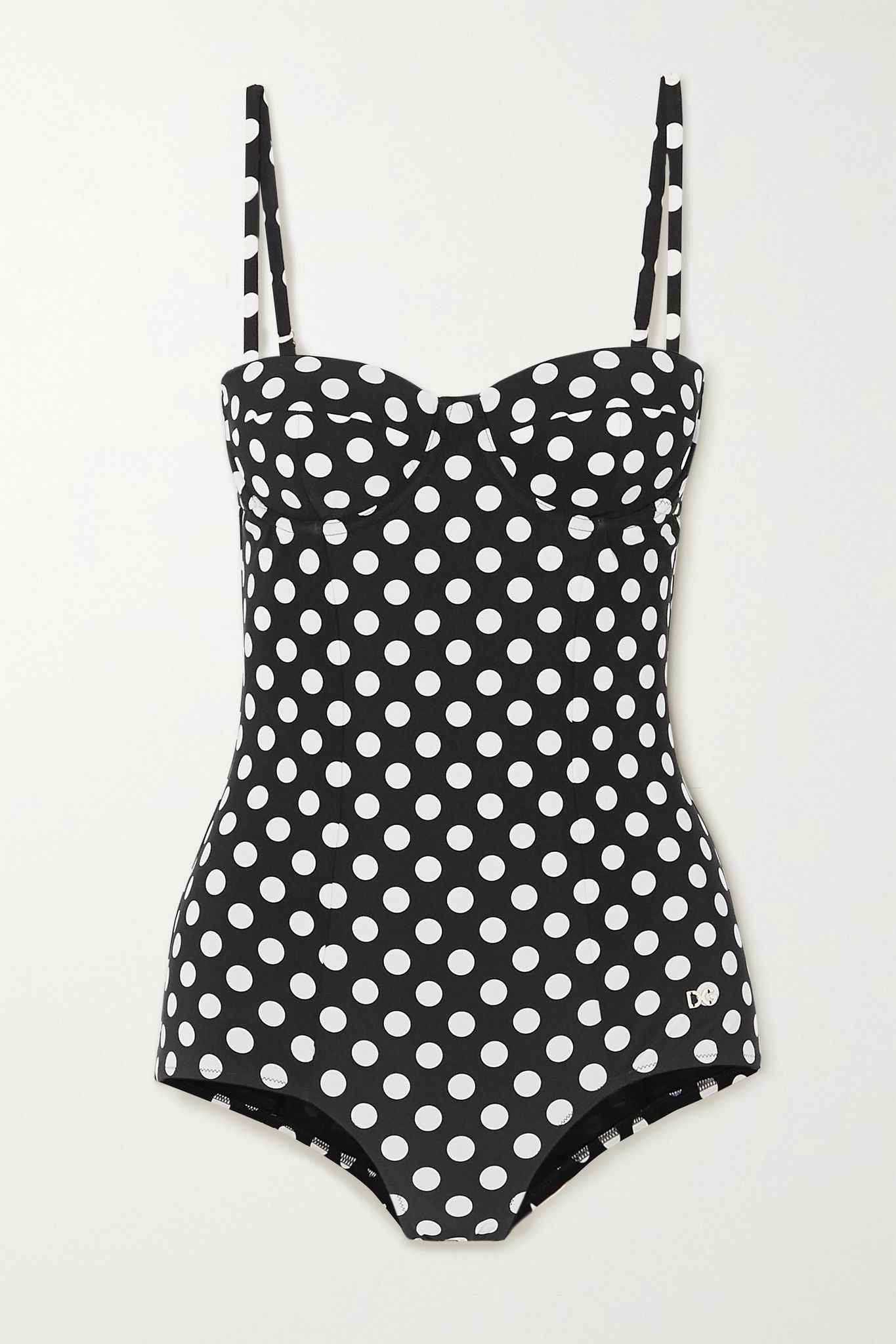 Cutout polka-dot swimsuit - 1