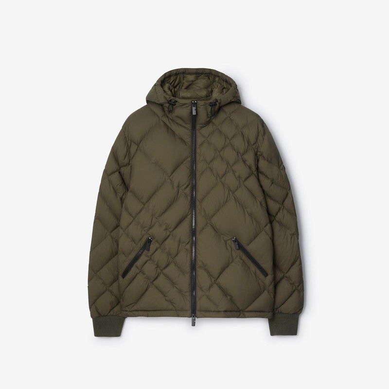 Check-stitch Nylon Doversgreen Puffer Jacket 1