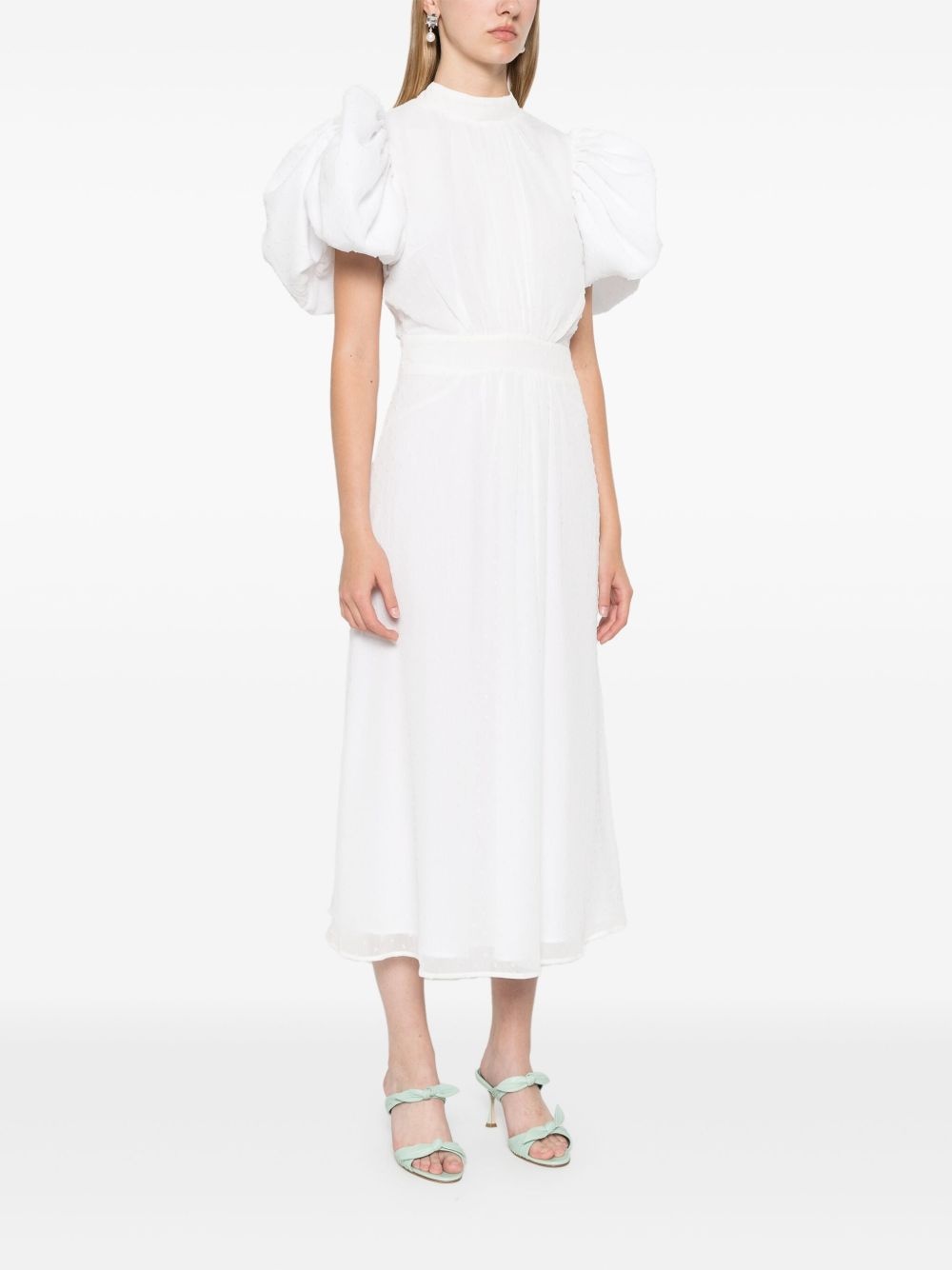 puff-sleeves midi dress - 3
