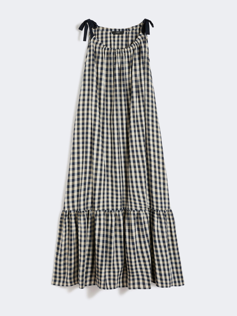 WKIUGOLA Vichy ramie and cotton dress - NAVY 1