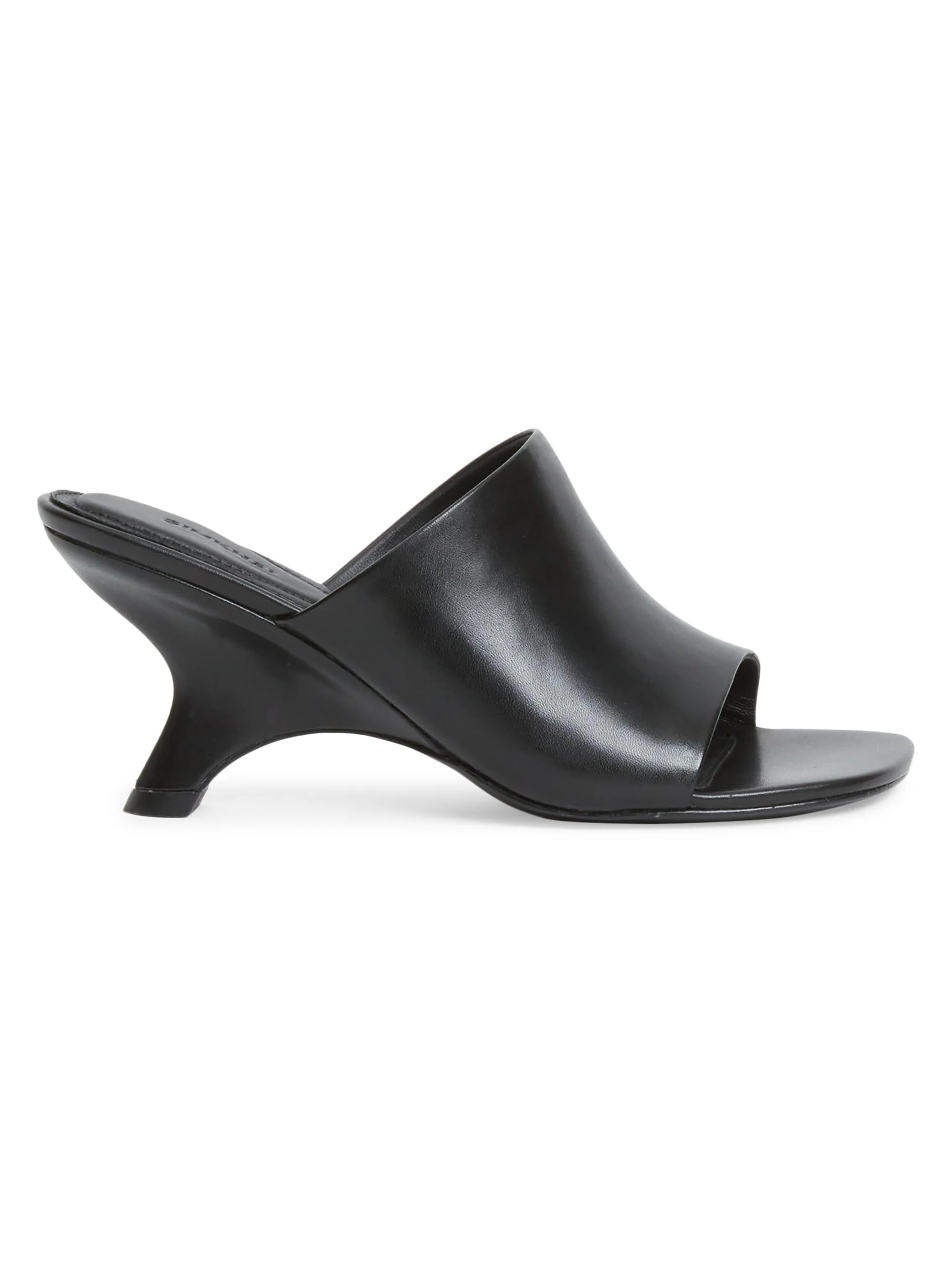 Women's Shadow 75MM Mule Leather Sandals - Black - 1
