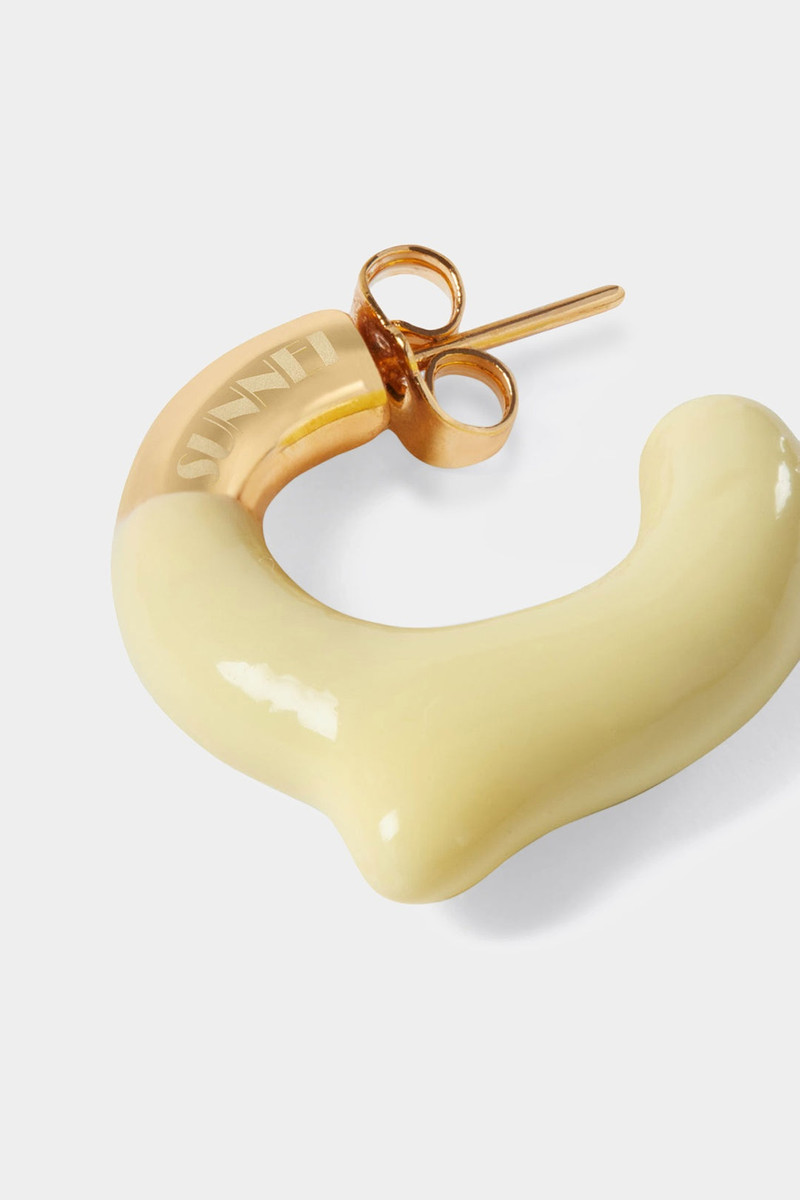 MINI RUBBERIZED EARRINGS GOLD / cream 3