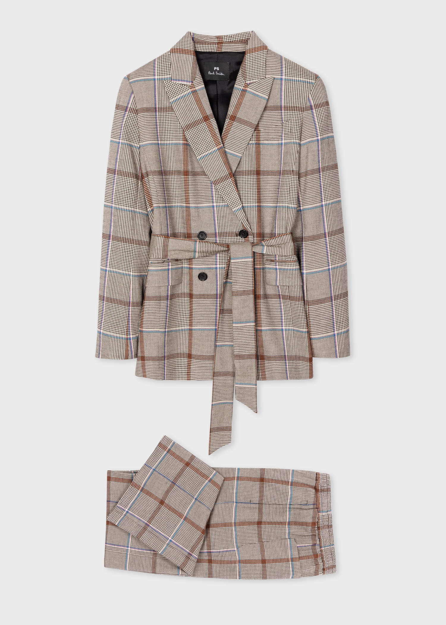 Wool 'Prince of Wales Check' Wide Leg Suit - 2
