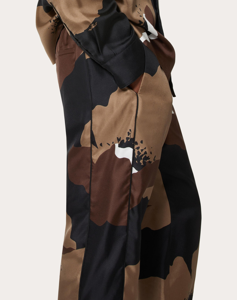 SILK TWILL PAJAMA PANTS WITH VALENTINO FLOWER PORTRAIT PRINT 5
