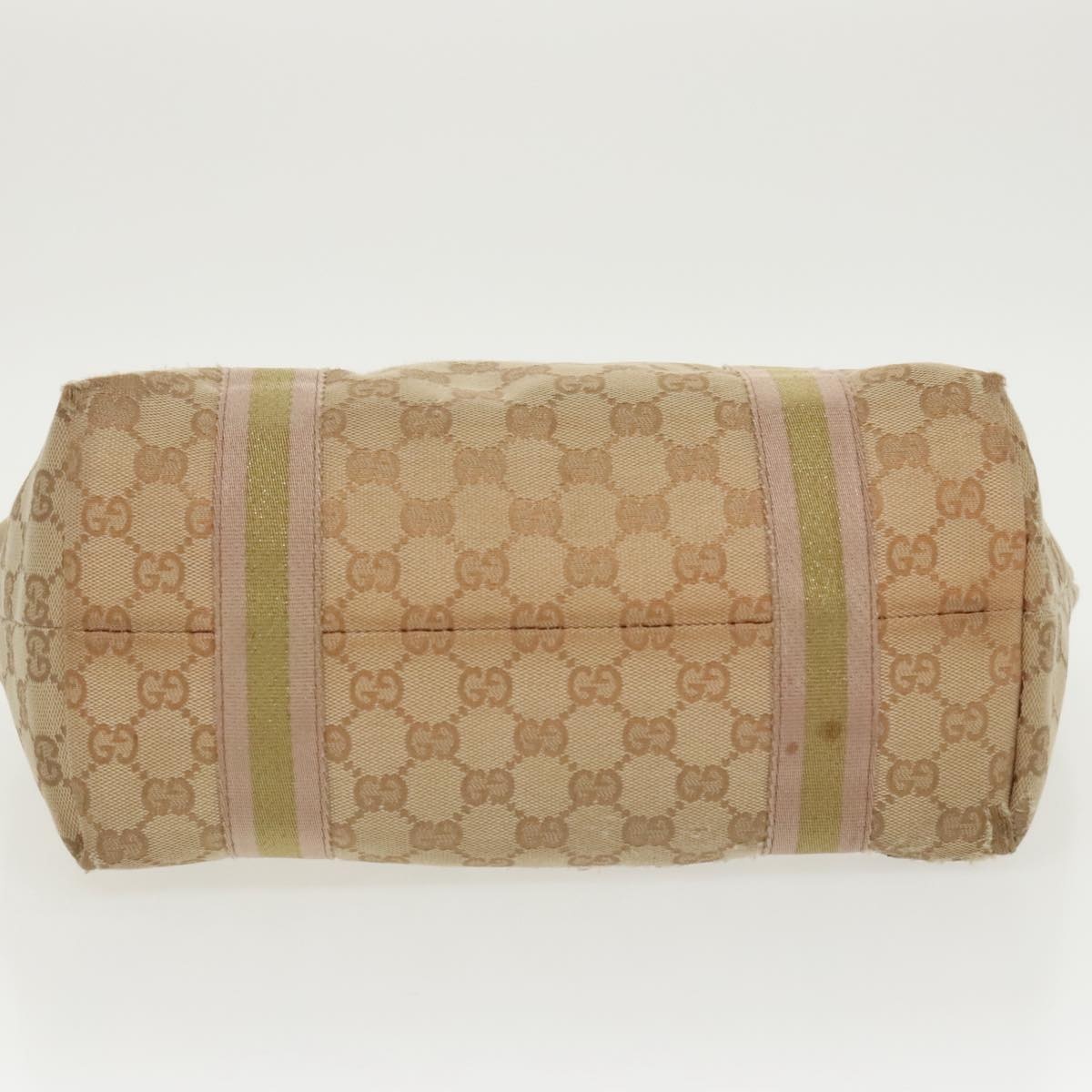 GUCCI GG Canvas Sherry Line Tote Bag Beige Gold Pink - 5