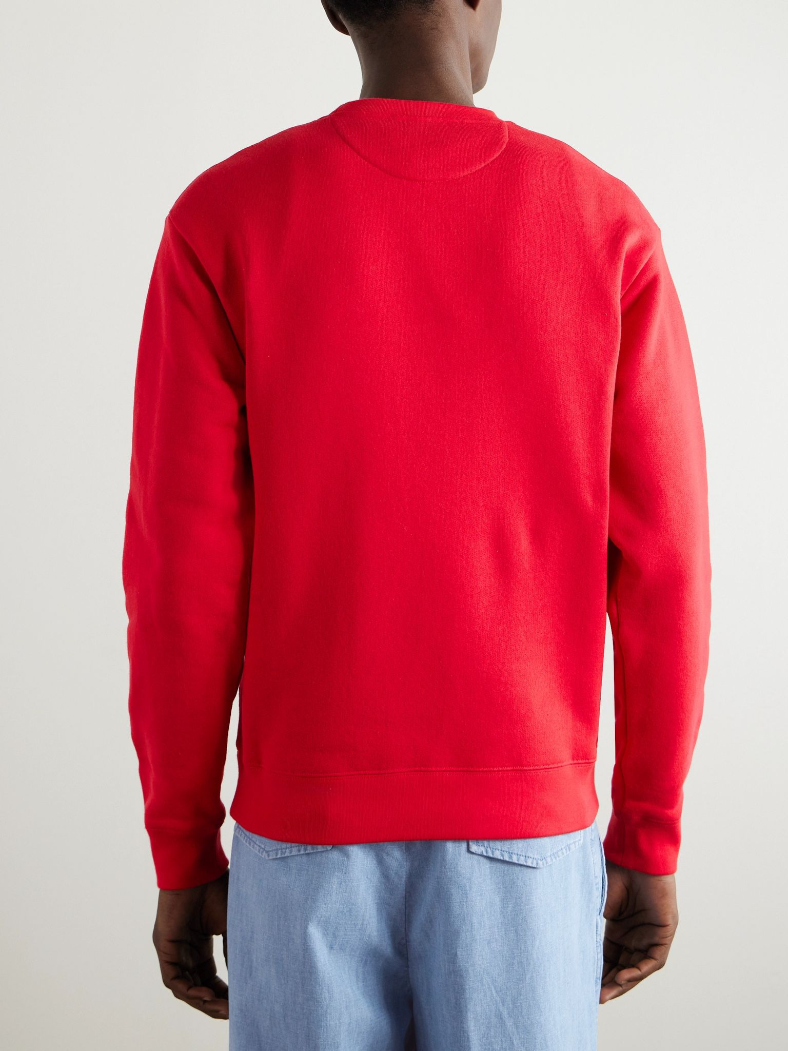 Logo-Print Cotton-Jersey Sweatshirt Red - 4