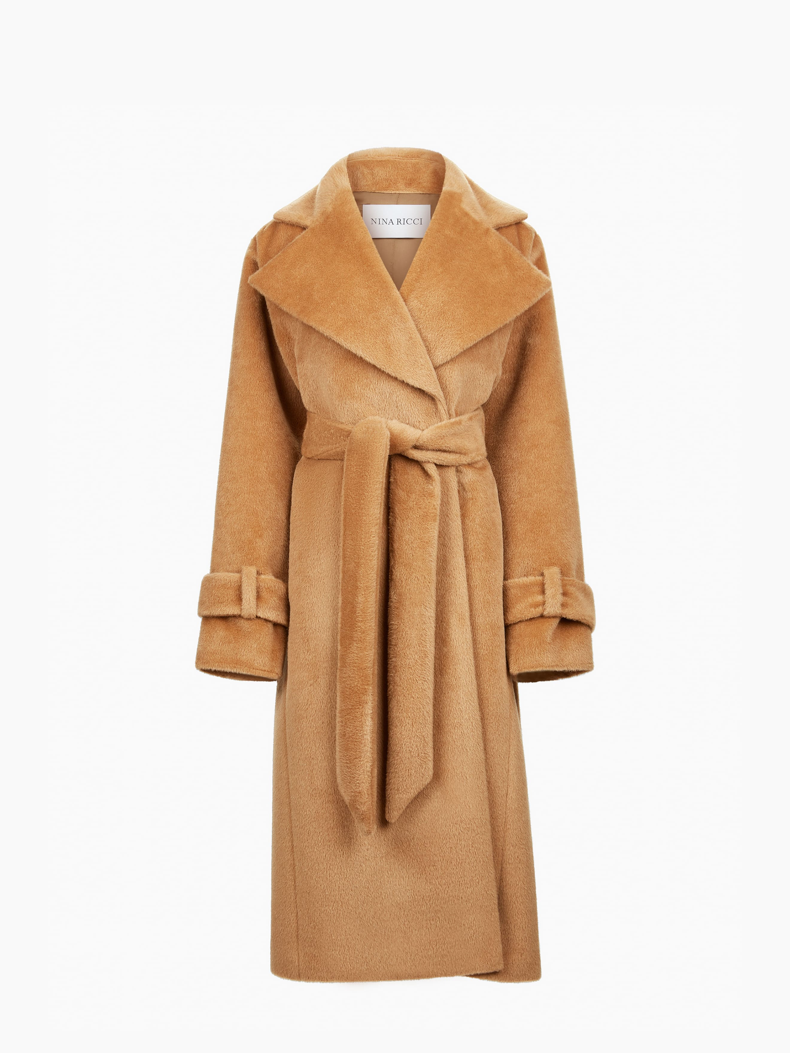 Brown Long Wool Robe Coat - 5