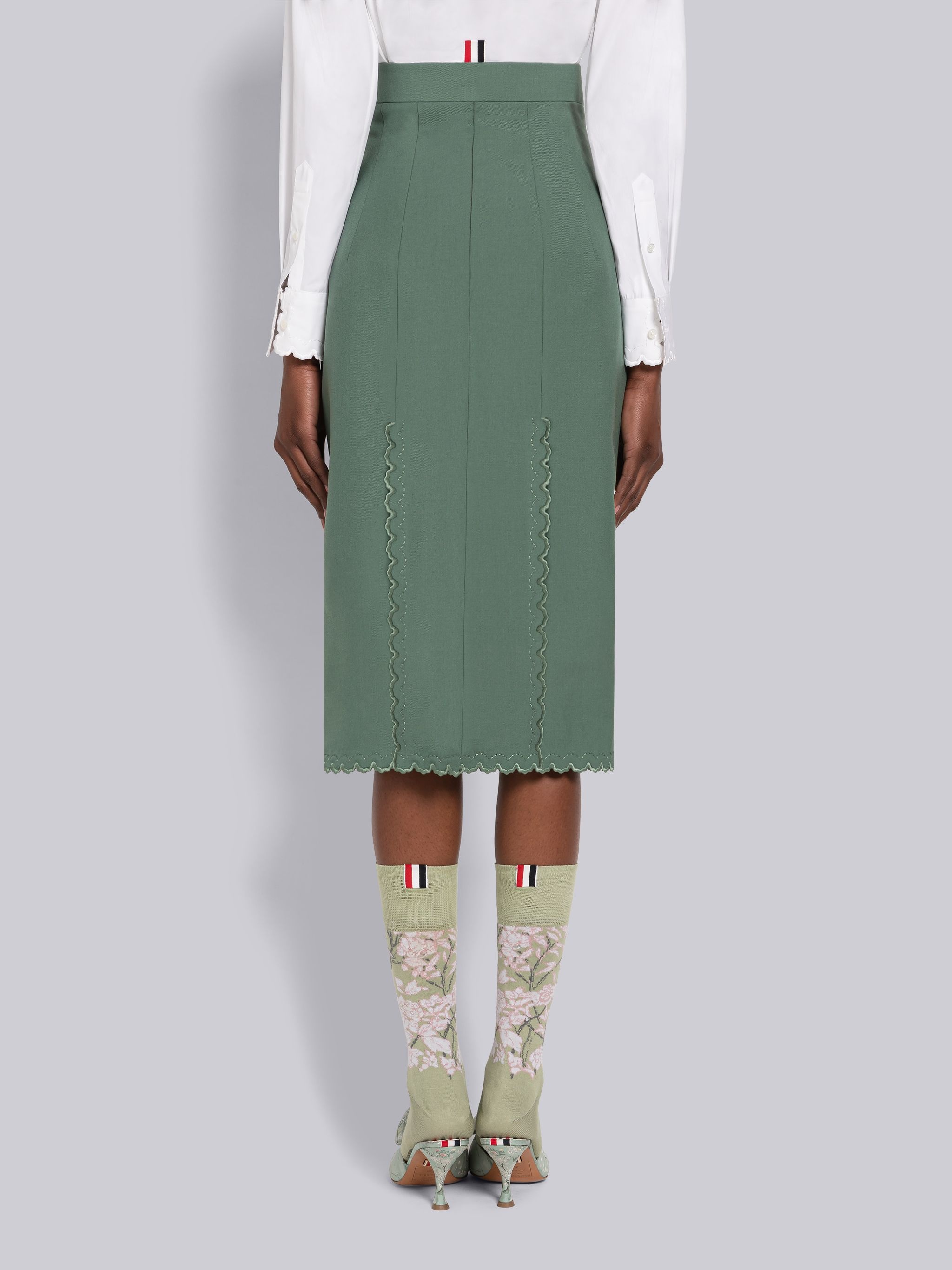 School Uniform Scalloped Pencil Skirt - 3