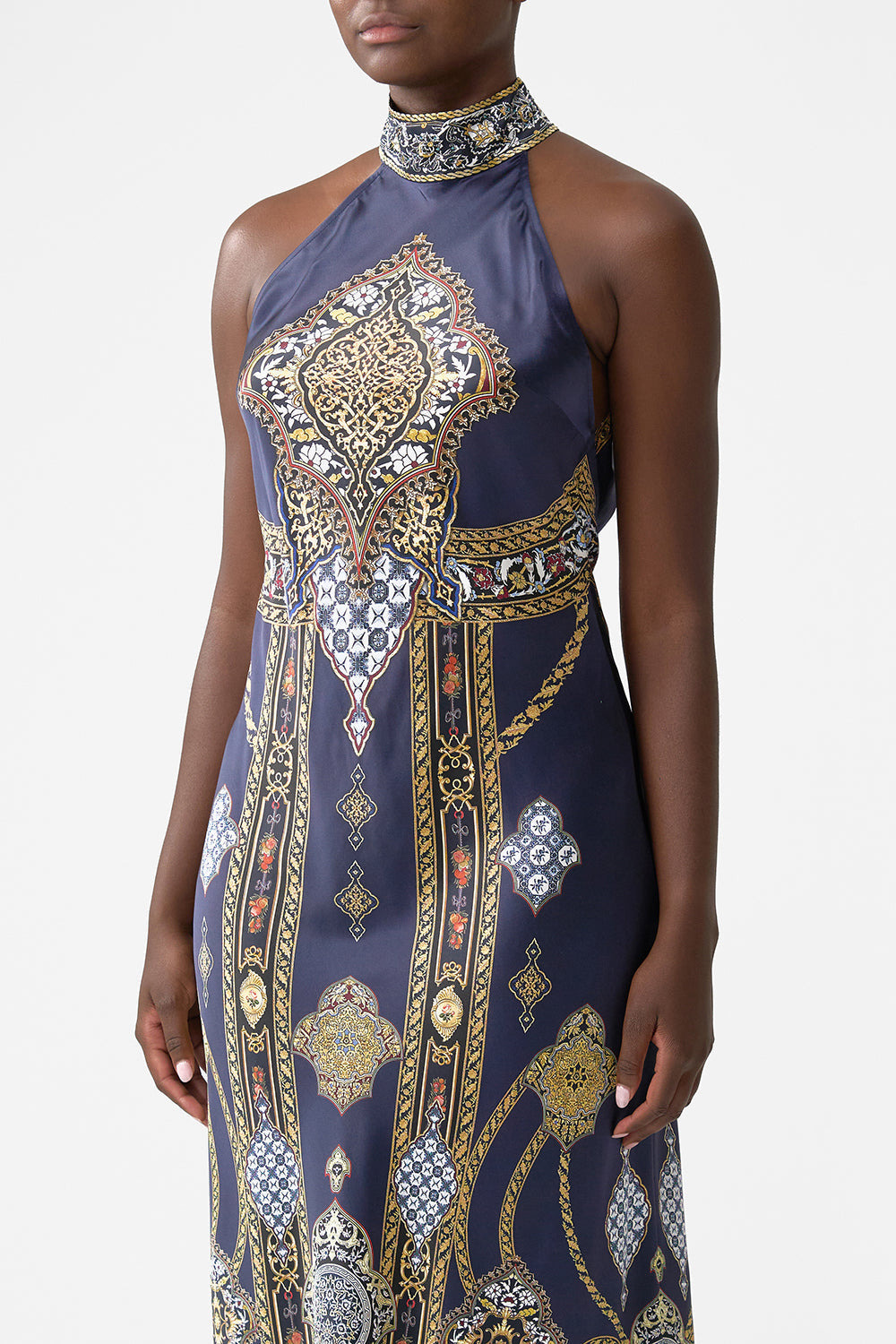 HIGH NECK BIAS DRESS - 5