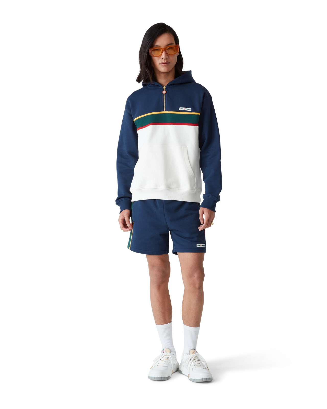 Colourblock Quarter Zip Hooded Sweatshirt - 2
