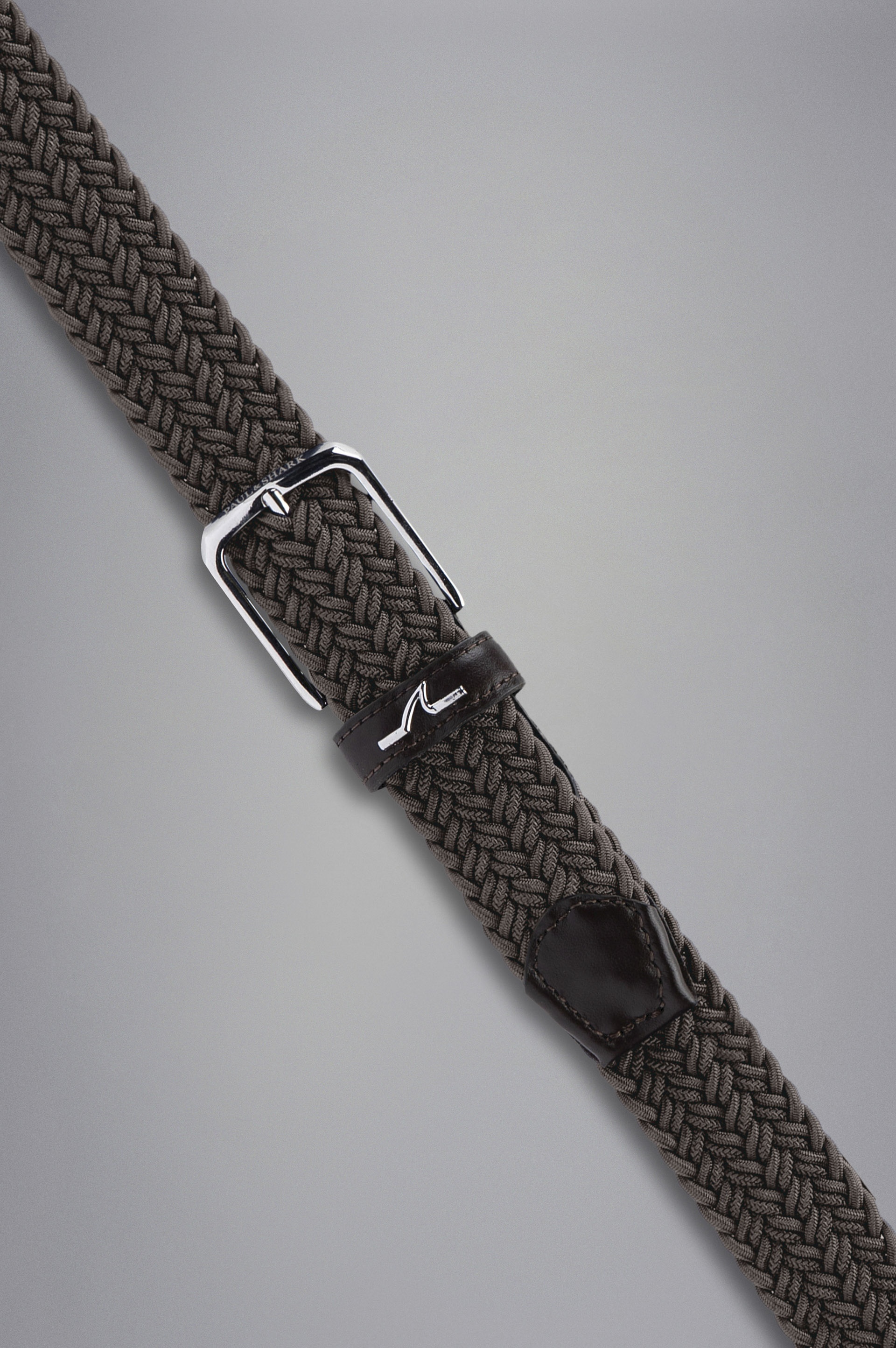 LEATHER TRIMMED WOVEN ELASTIC BELT - 2