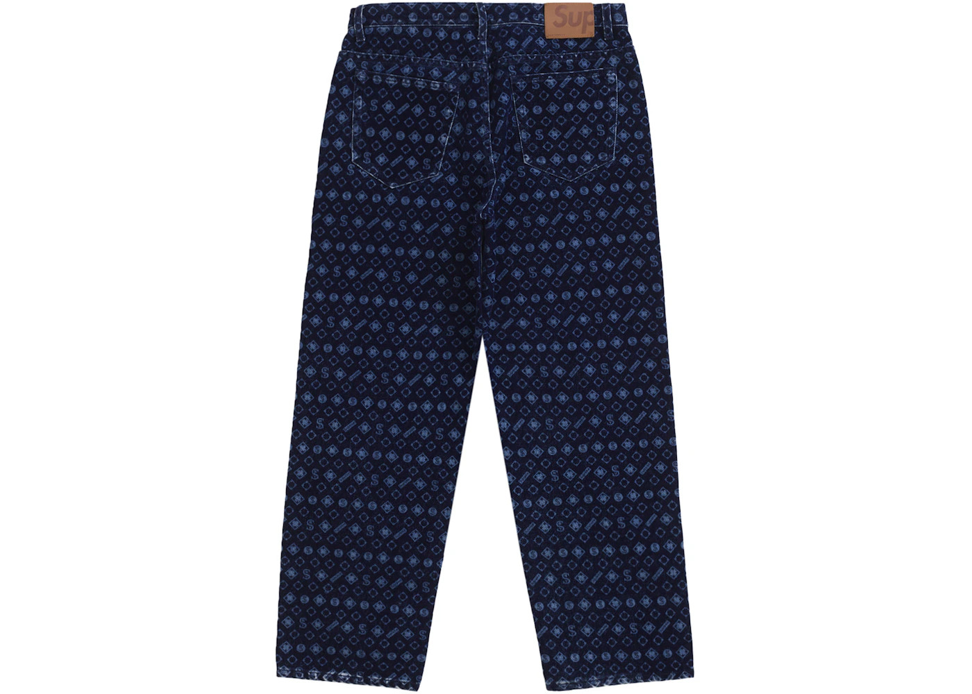 Supreme Flocked Loose Fit Jean Blue - 2