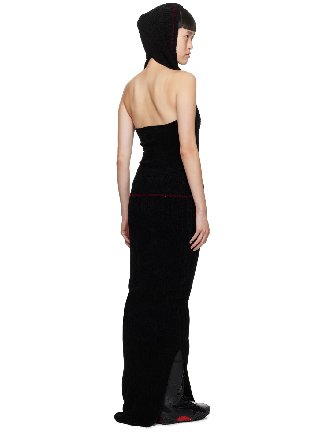 Black Hooded Maxi Dress - 3