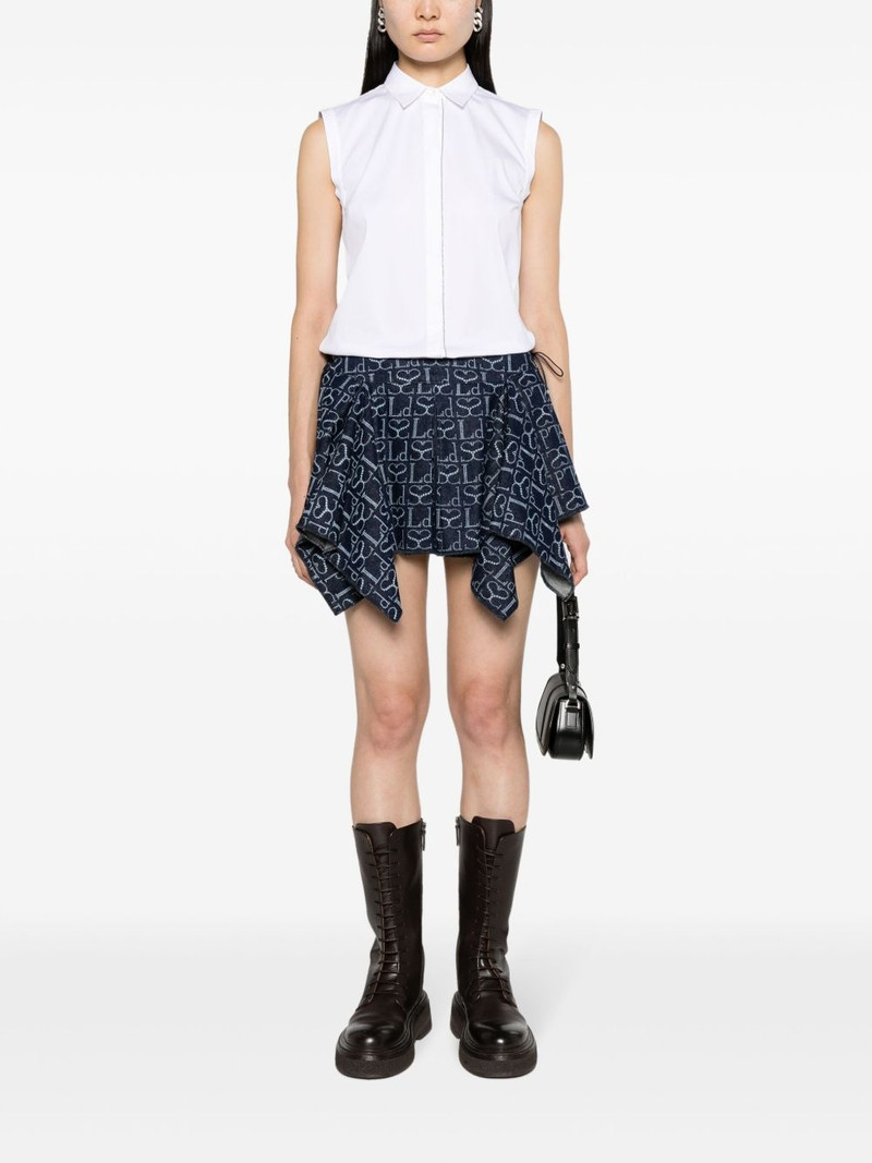 LUDOVIC DE SAINT SERNIN monogram-pattern asymmetric miniskirt outlook