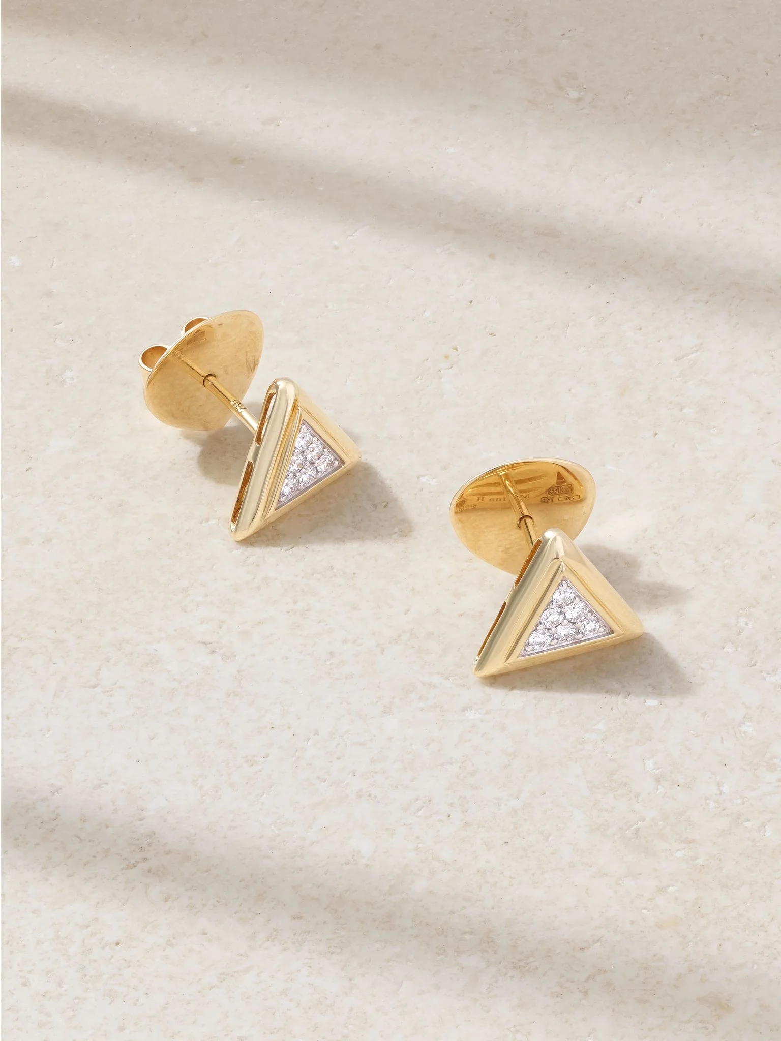 Triangolini 18-karat yellow and white gold diamond earrings Gold - 1
